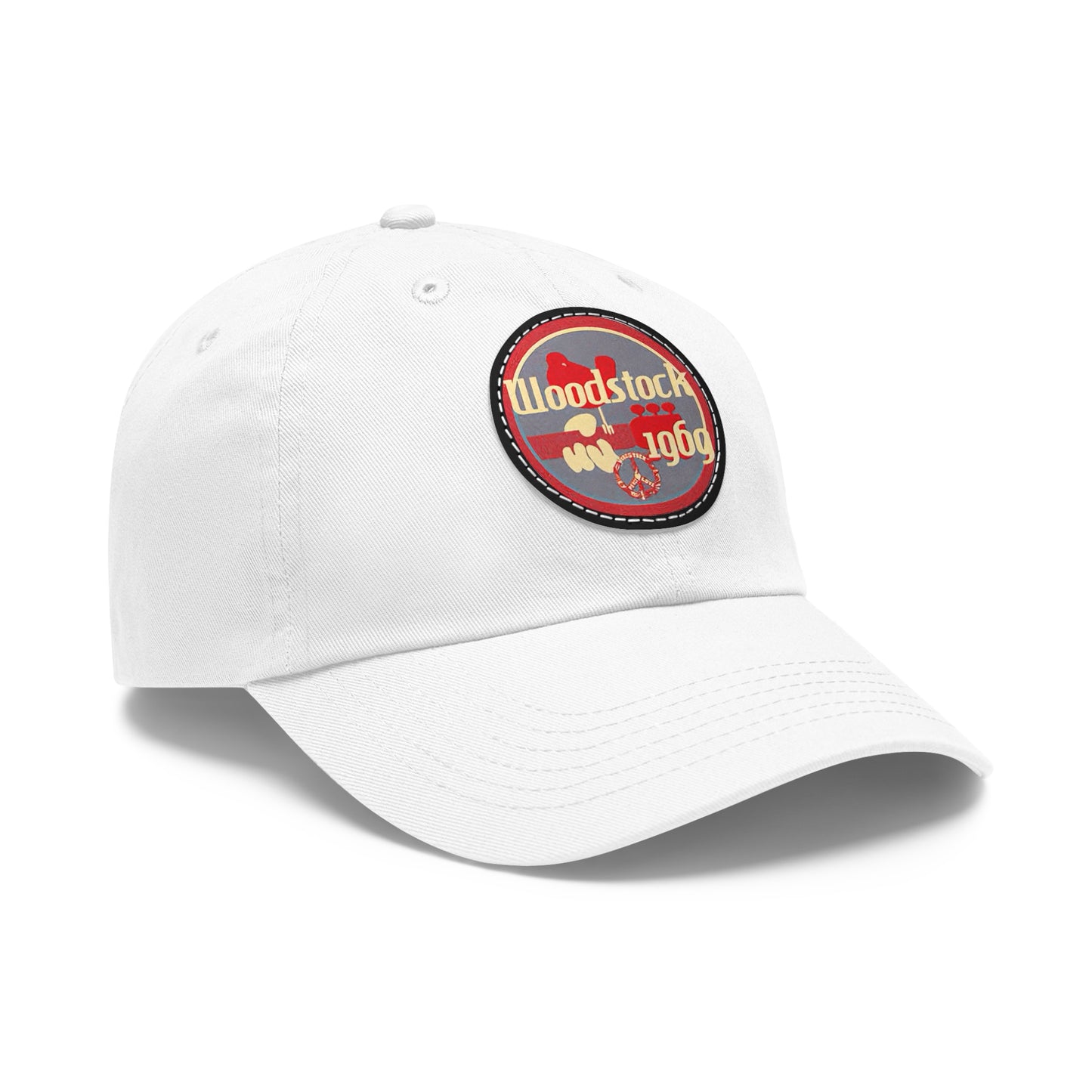 Woodstock 1969 Leather Patch Dad Cap