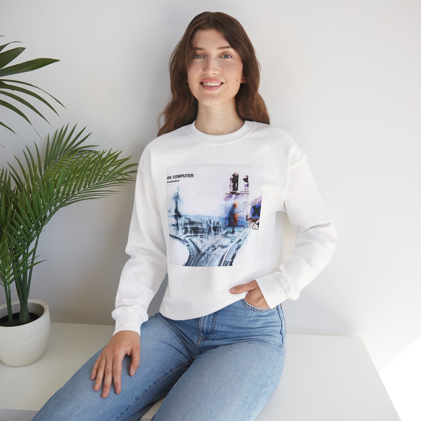 Radiohead Ok Computer White Sweatshirt