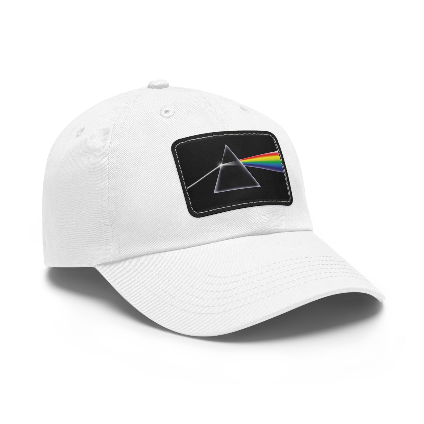 Iconic Pink Floyd Dark Side of the Moon Baseball Cap - Pink Floyd Dark Side of the Moon Cap - Leather Patch DSOTM Pink Floyd Dad Cap