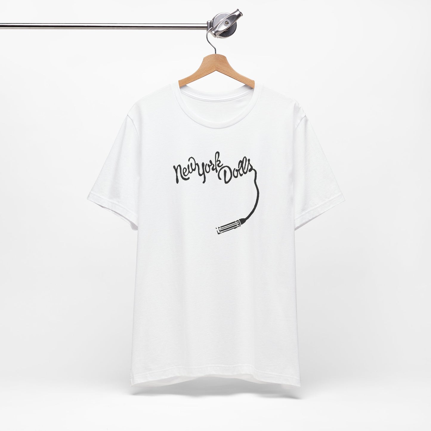 New York Dolls Logo White Cotton T-shirt