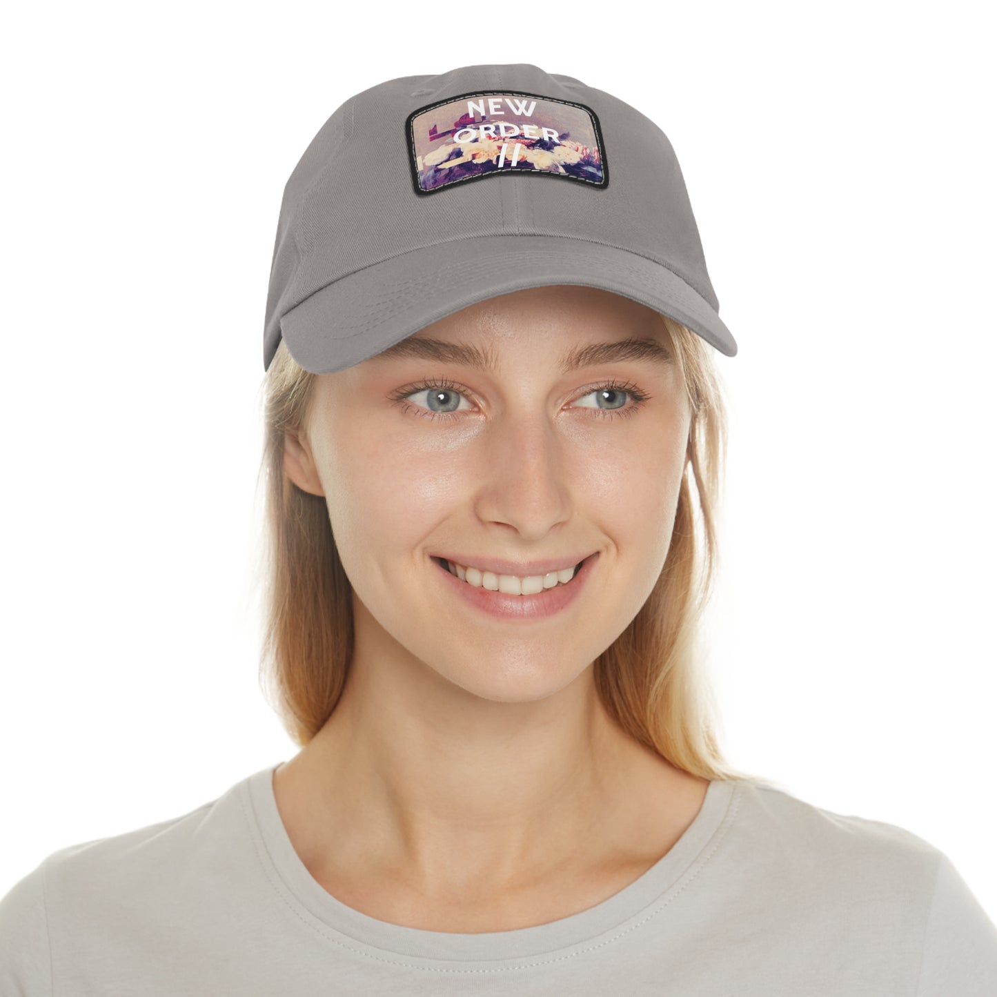 New Order Leather Patch Dad Cap