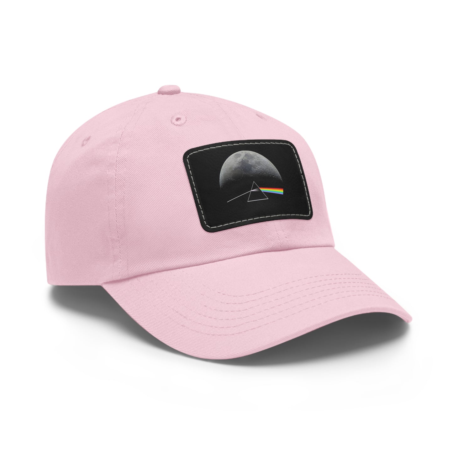 Rare Pink Floyd Dark Side of the Moon Baseball Cap - DSOTM Pink Floyd Ball Cap - Pink Floyd dark Side of the Moon Leather Patch Dad Cap