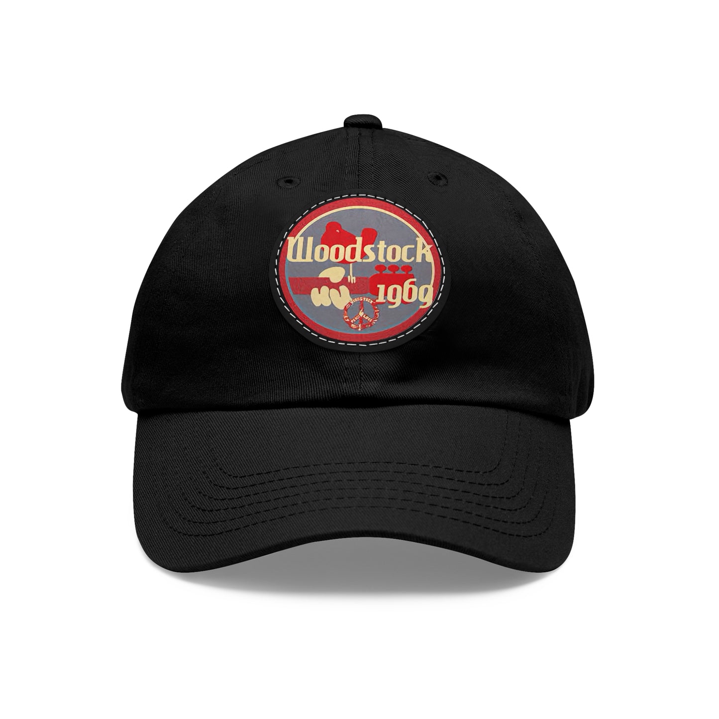 Woodstock 1969 Leather Patch Dad Cap