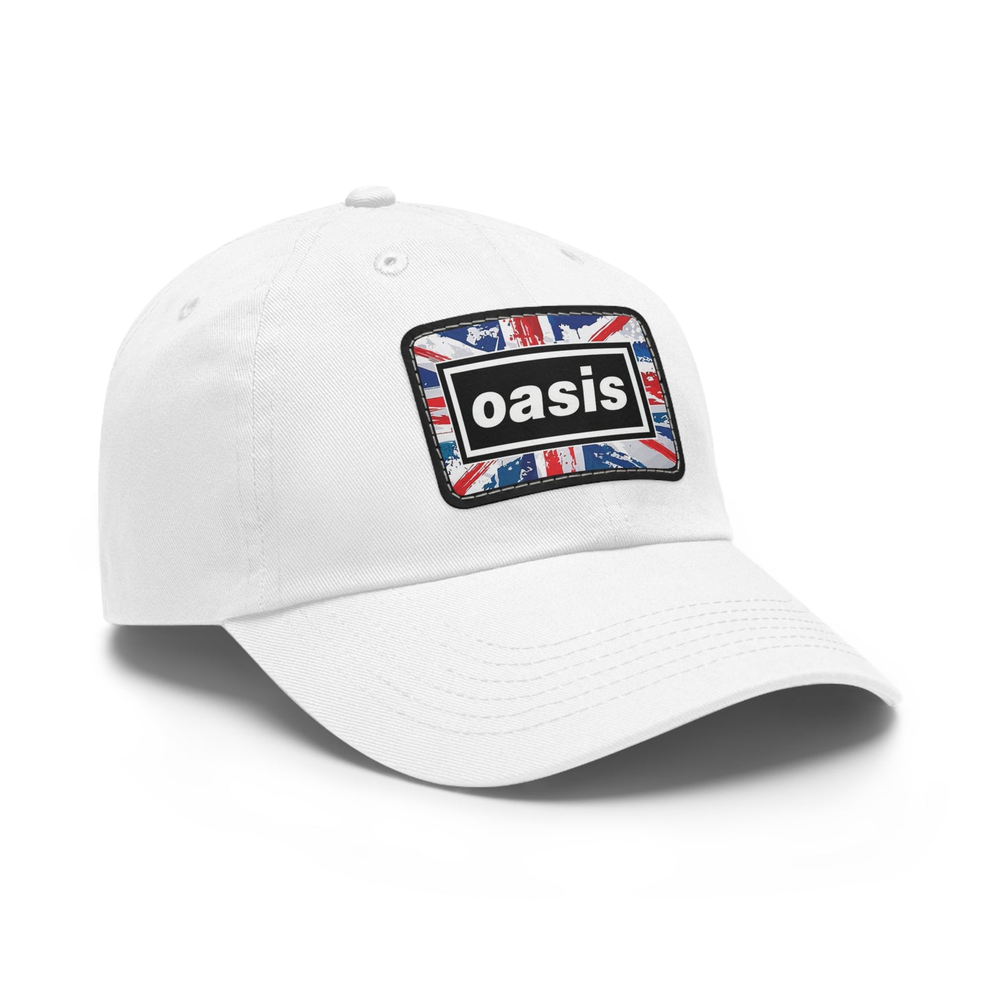 Oasis Logo Baseball Cap - Vintage Oasis Unisex Ball Cap - Oasis Gift - Leather Patch Oasis Dad Cap - Trendy Oasis Hat