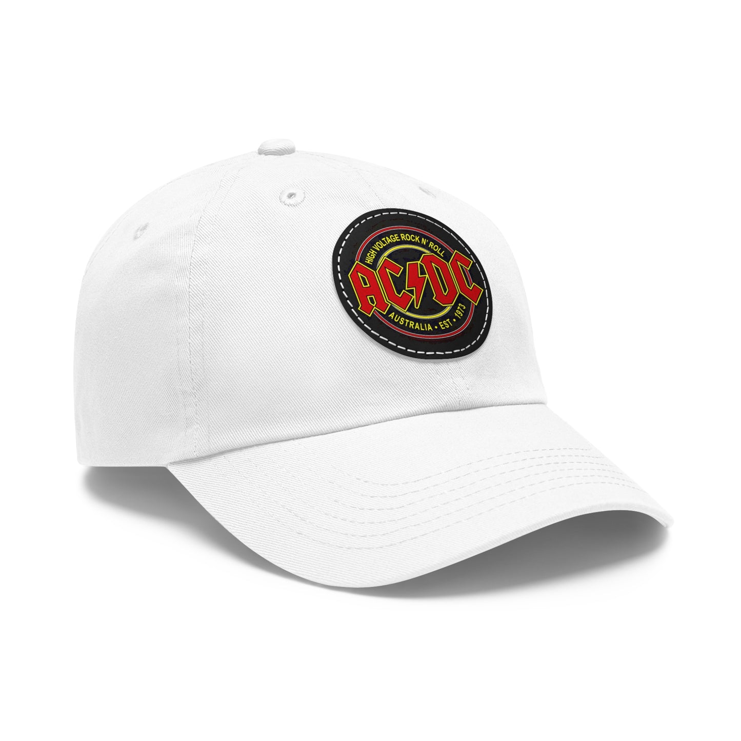 AC/DC Leather Patch Dad Cap