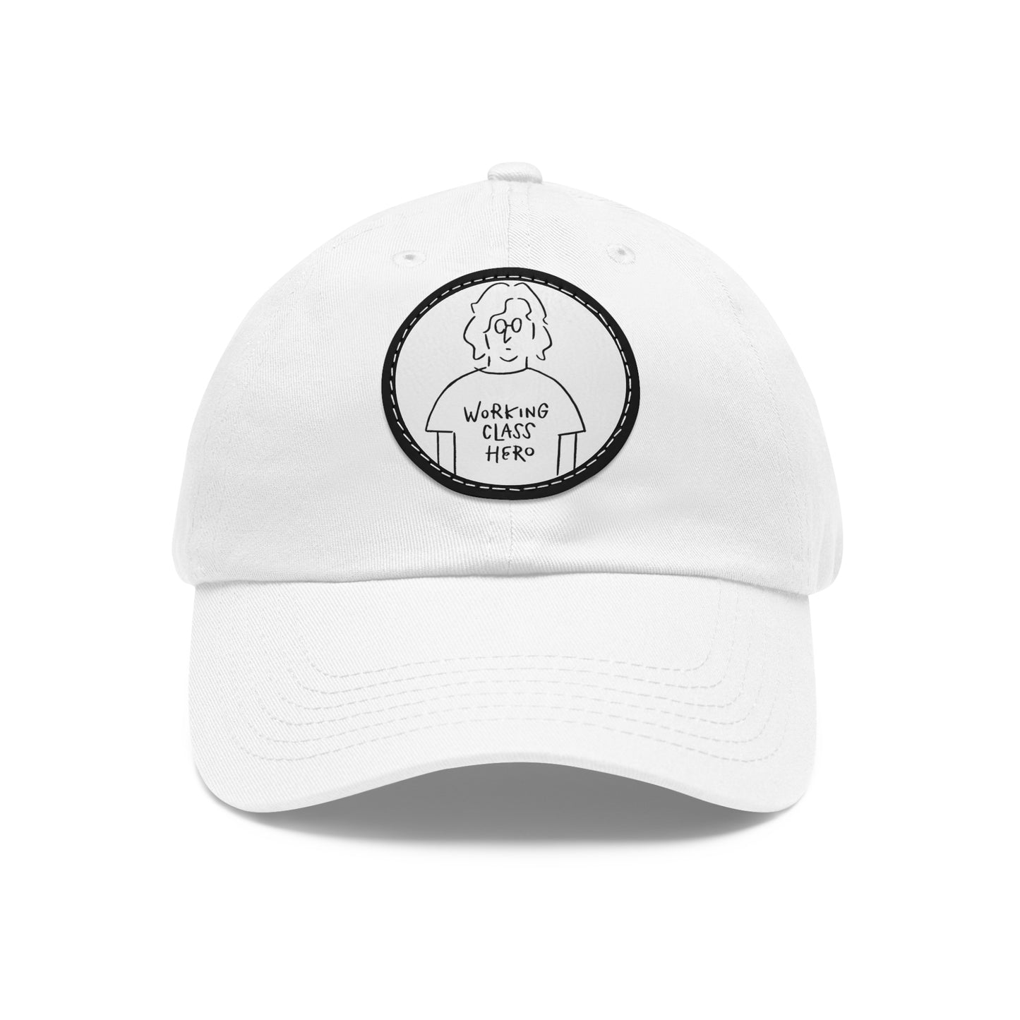 John Lennon Working Class Hero Leather Patch Dad Cap