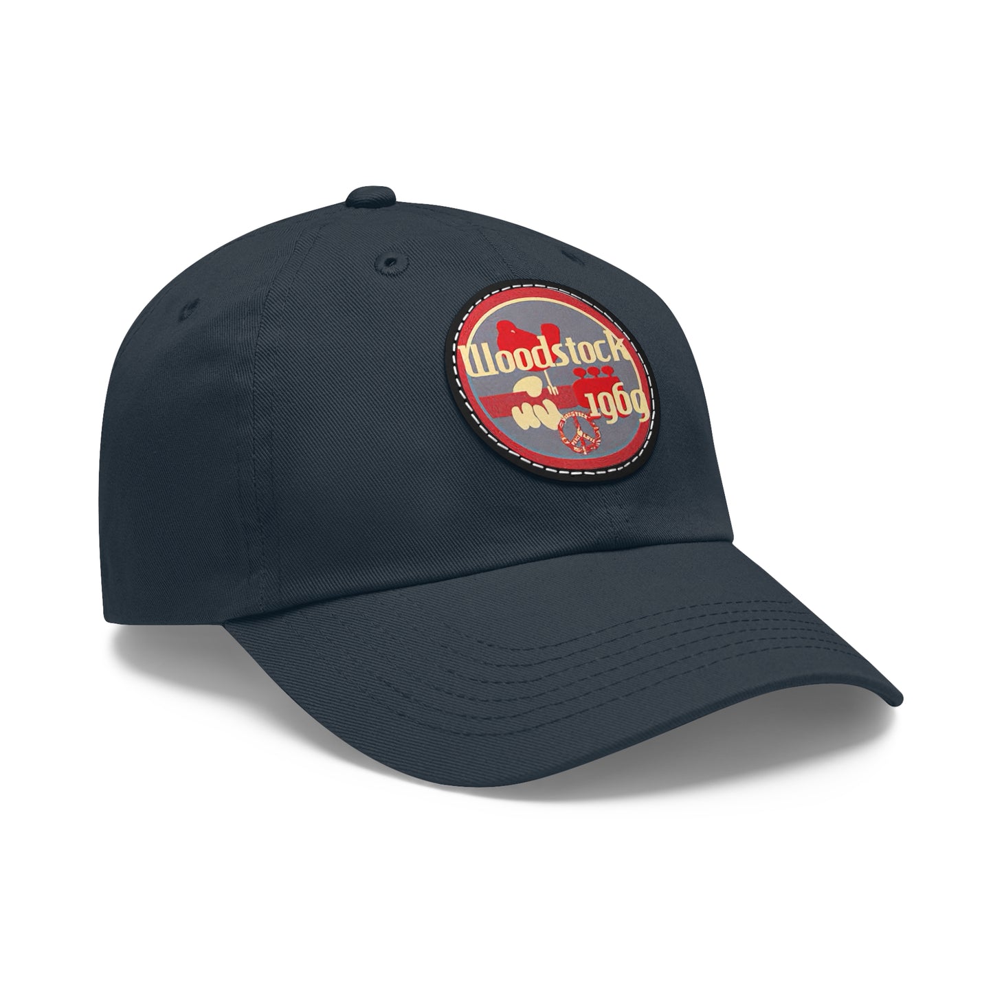 Woodstock 1969 Leather Patch Dad Cap
