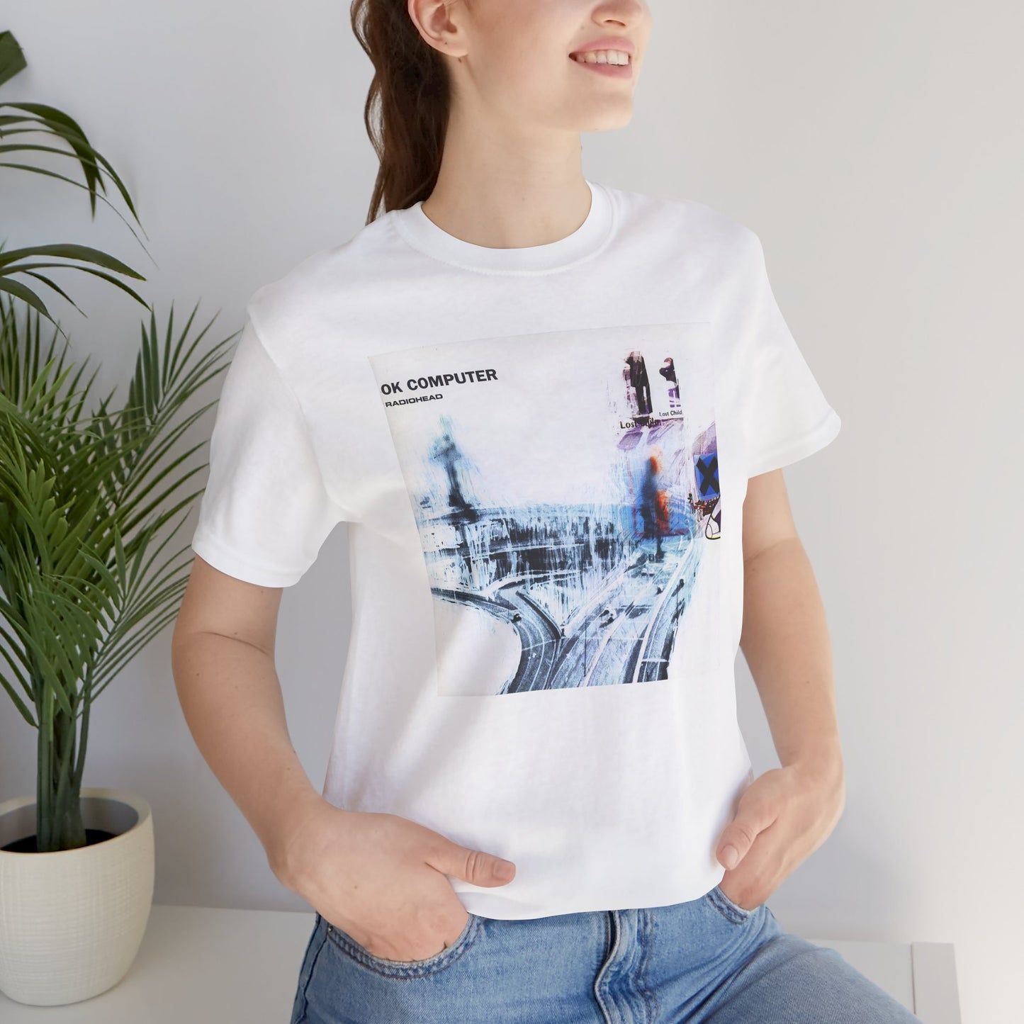 Radiohead OK Computer Shirt, Vintage Radiohead OK Computer T-shirt, Unisex Radiohead Gift, Cotton Short Sleeve Radiohead Graphic Band Print