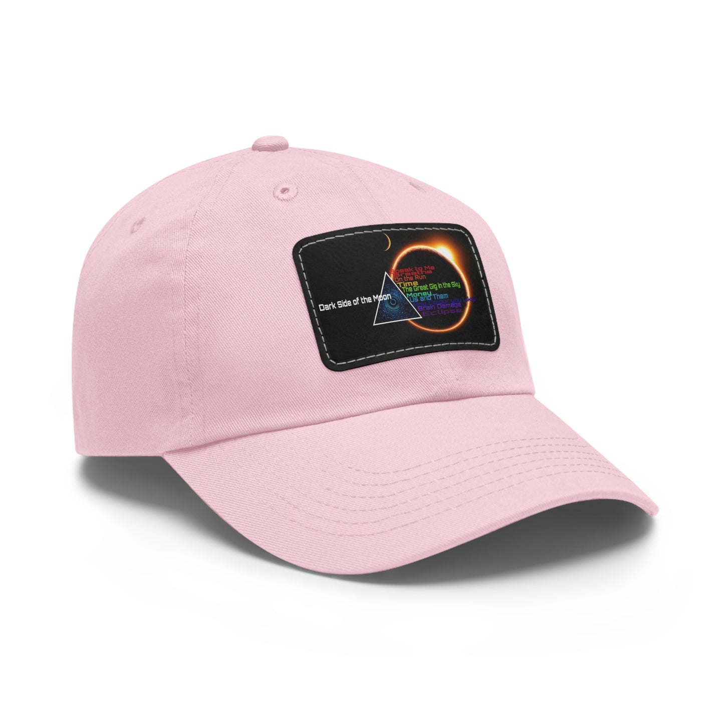 Pink Floyd Dark Side of the Moon Song Titles Leather Patch Dad Cap