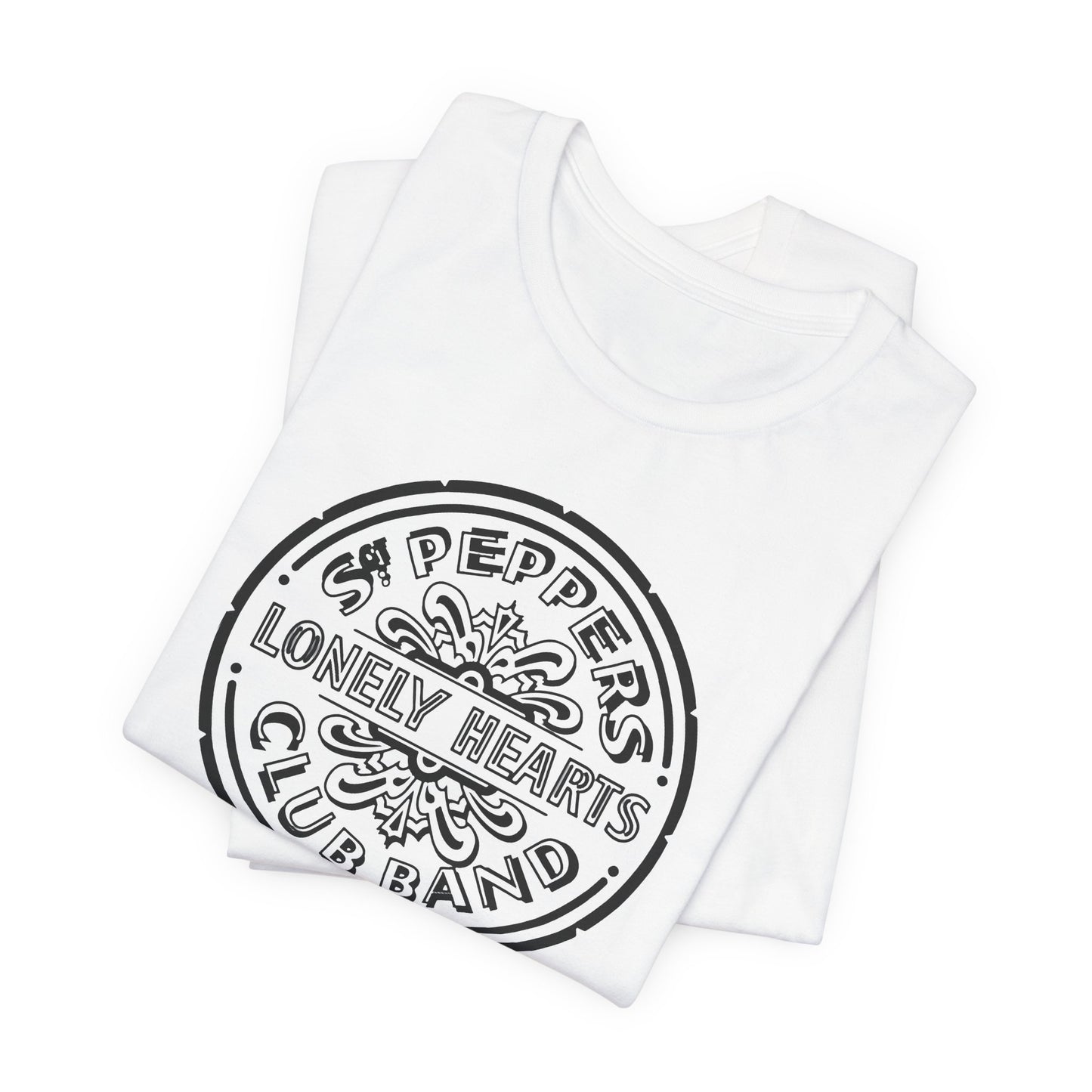 The Beatles Sgt Peppers Lonely Hearts Club Band Shirt - White Cotton Beatles Sgt Peppers Tshirt - Unisex Beatles Gift