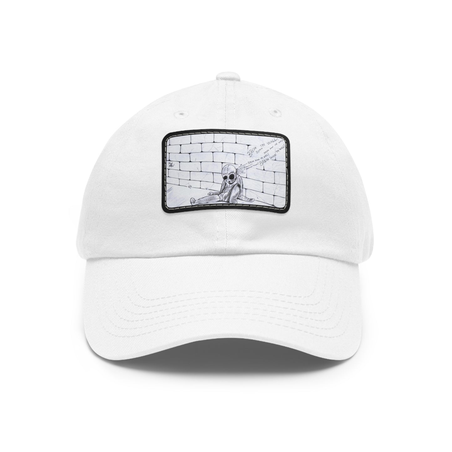 PINK FLOYD THE WALL BREAK DOWN THE WALL LEATHER PATCH BALL CAP