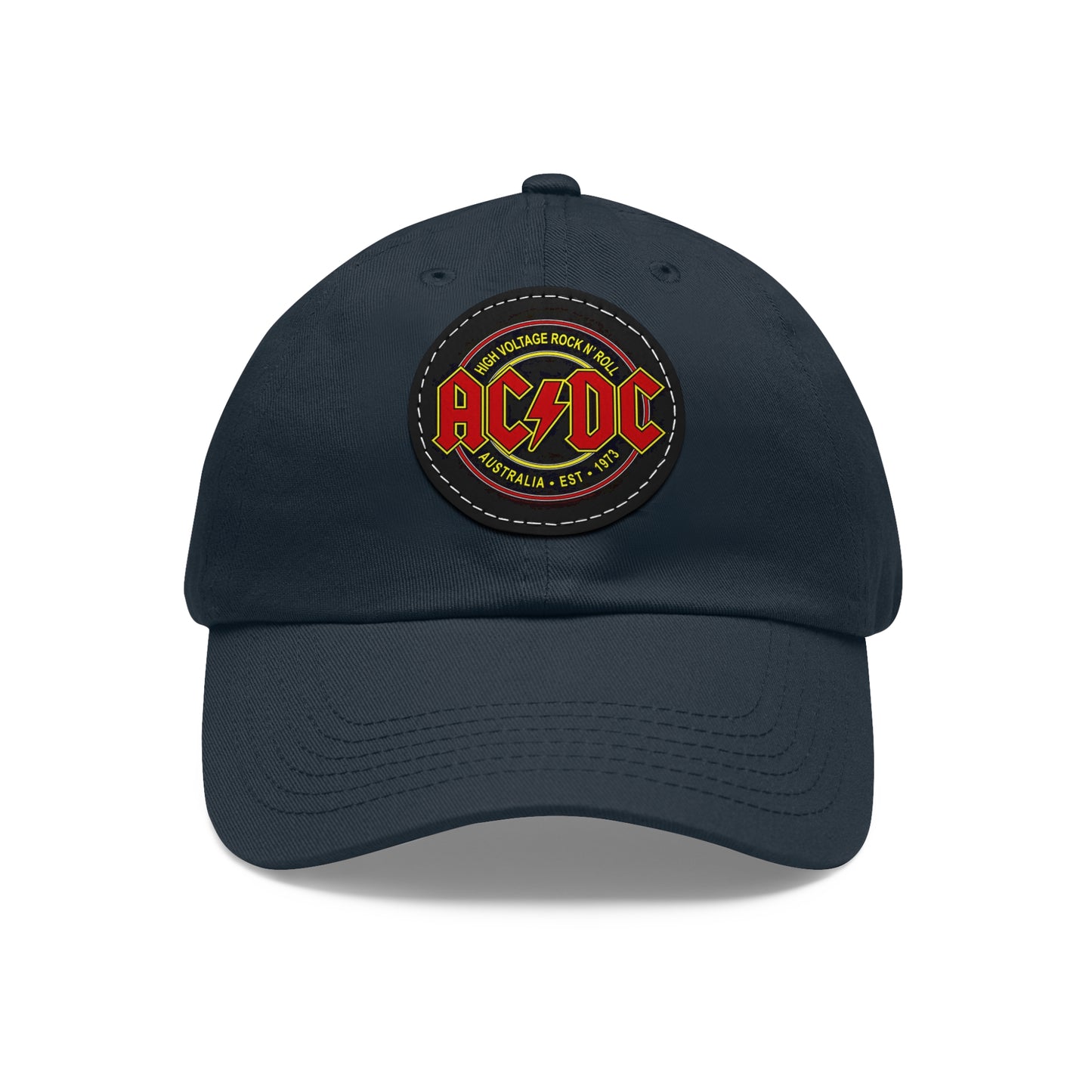 AC/DC Leather Patch Dad Cap