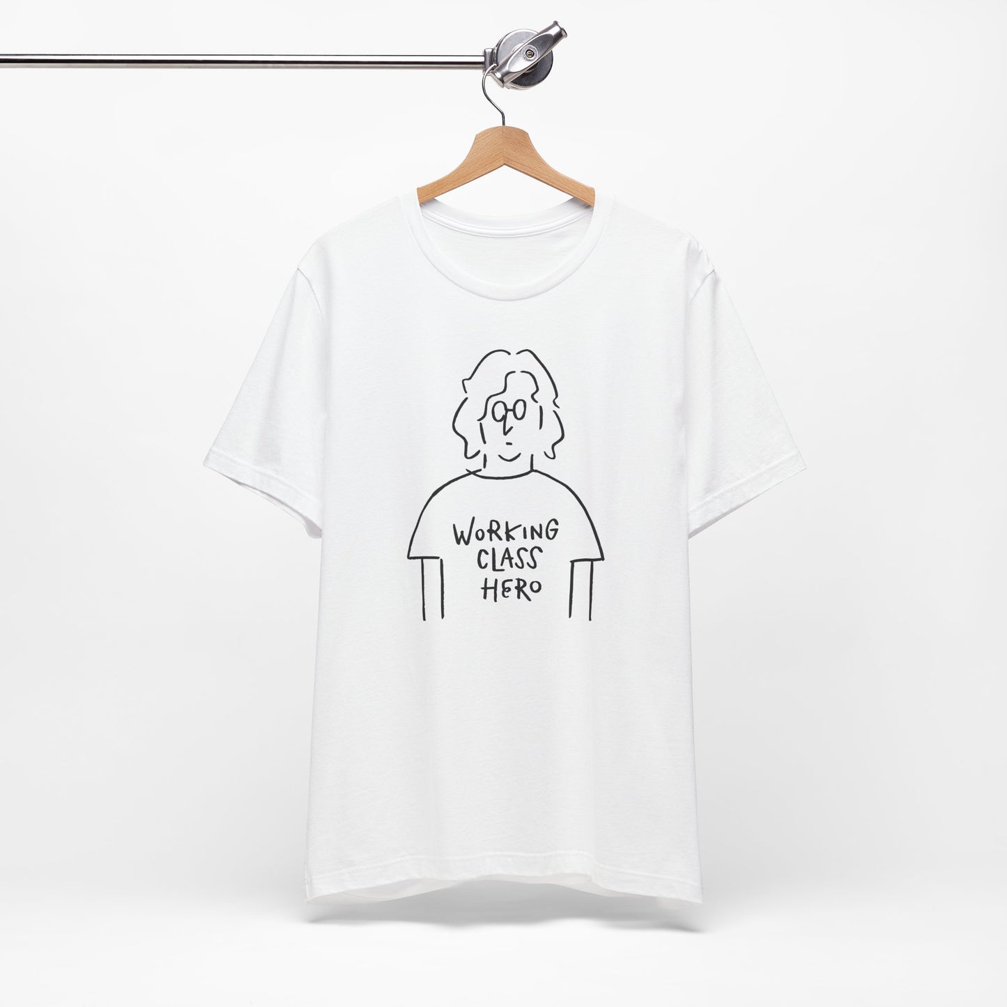 White Cotton John Lennon Working Class Hero T-shirt