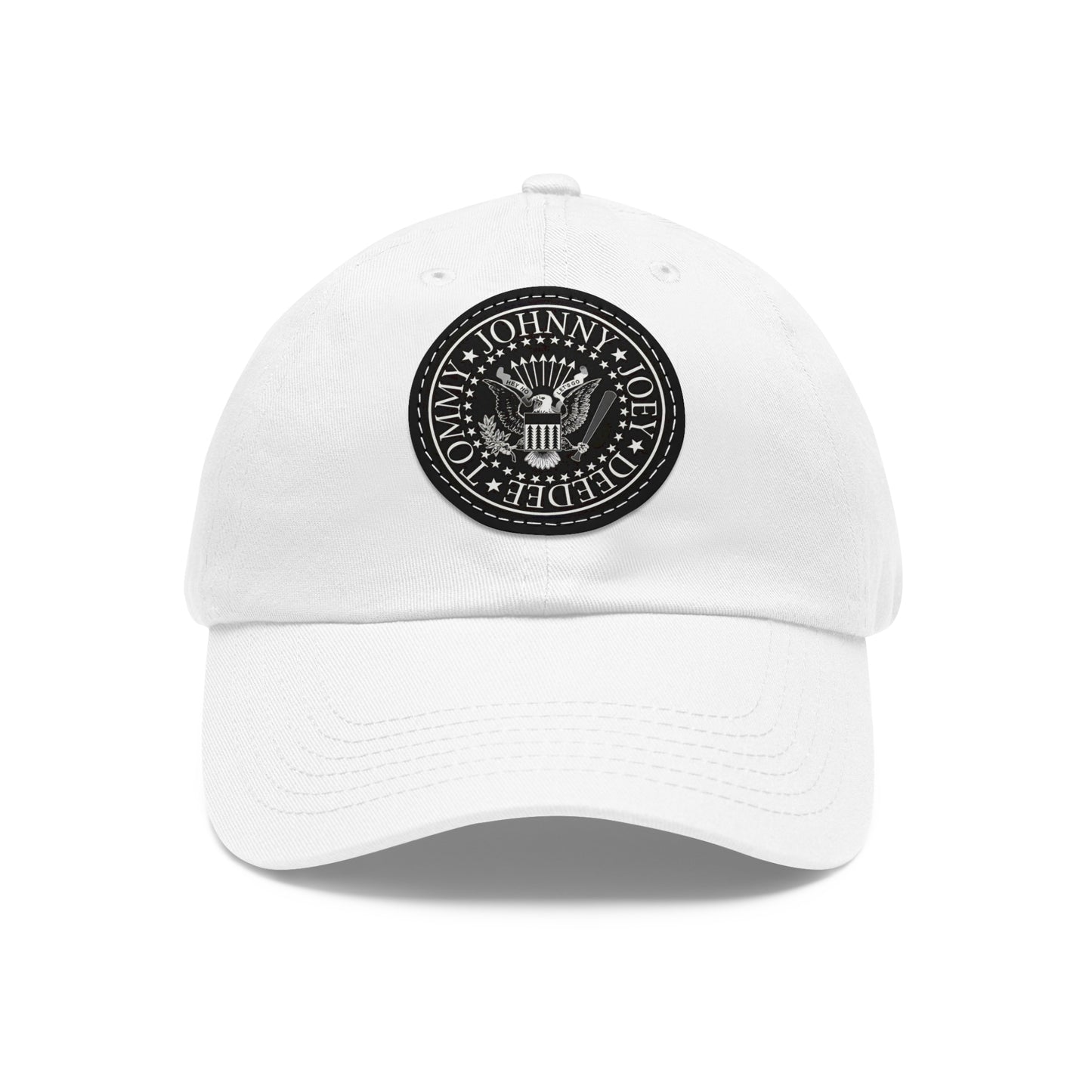 Ramones Logo Leather Patch Dad Cap