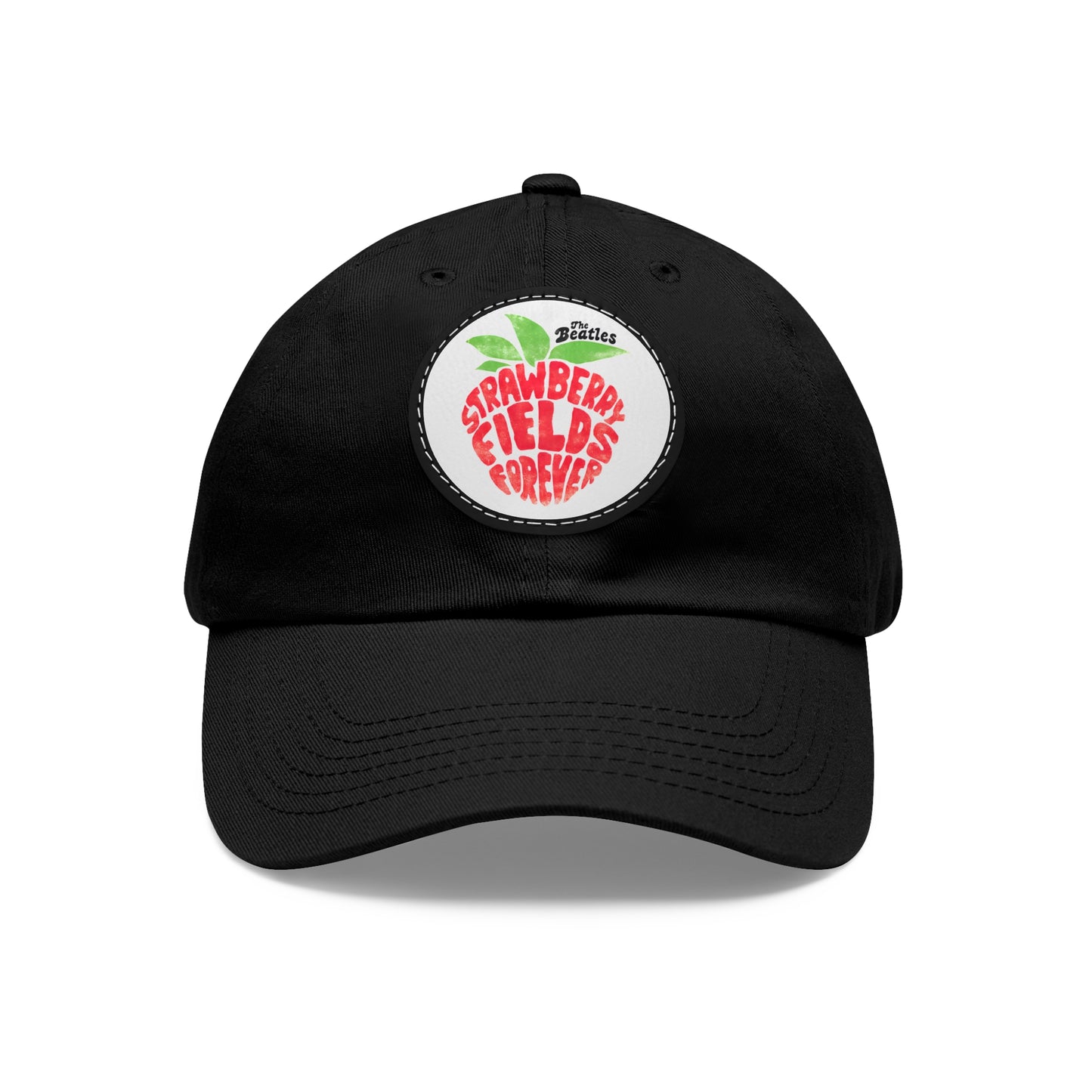 Beatles strawberry Fields Leather Patch Dad Cap