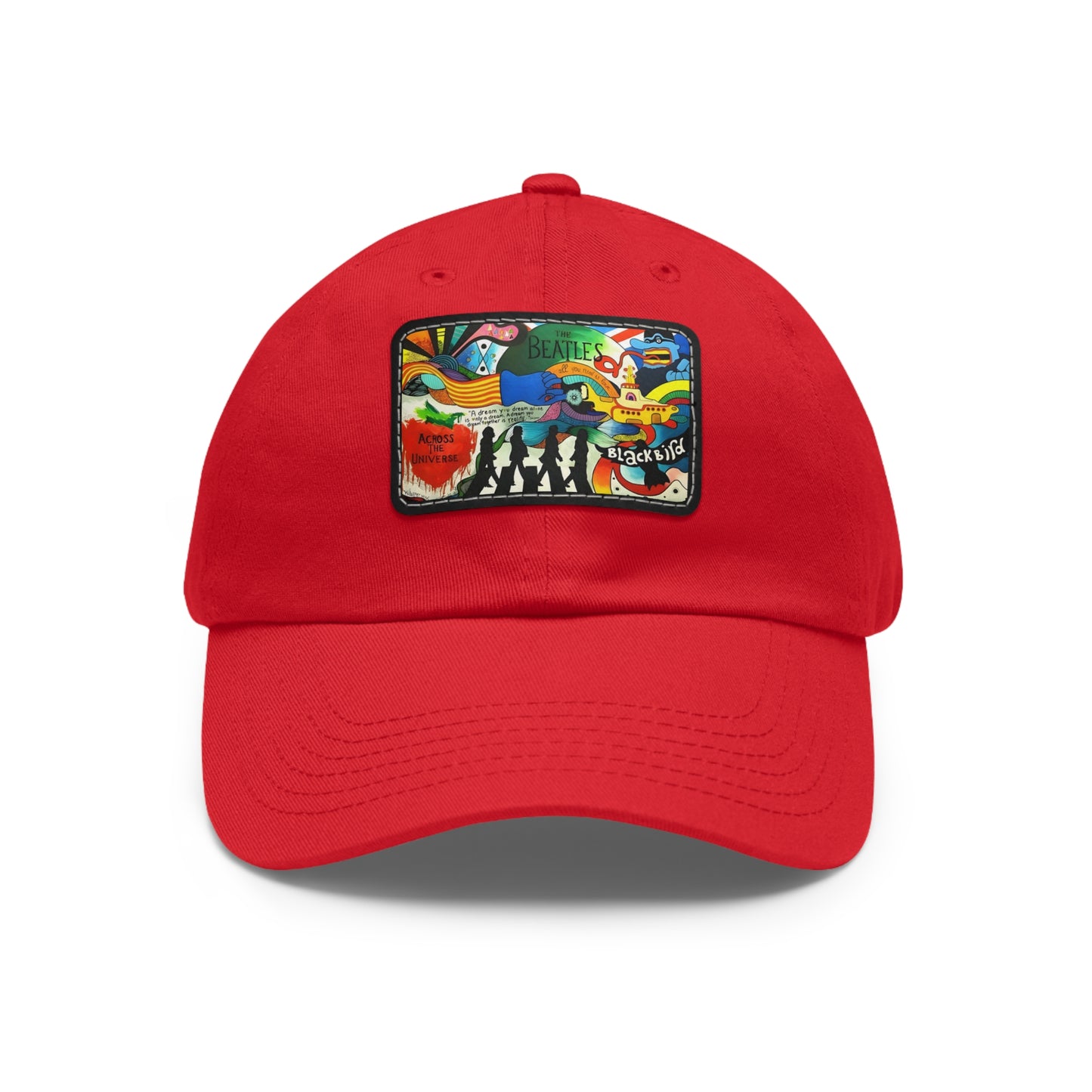 The Beatles Song Titles Leather Patch Dad Cap
