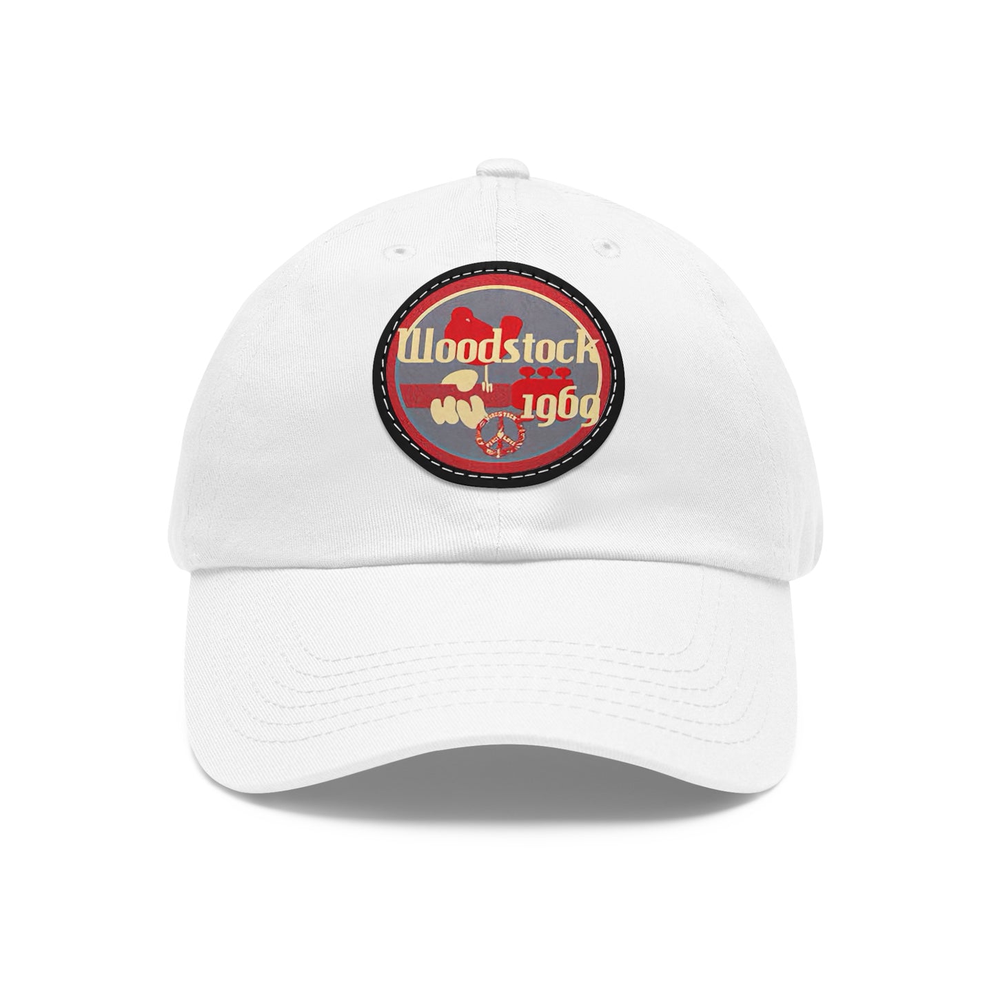 Woodstock 1969 Leather Patch Dad Cap