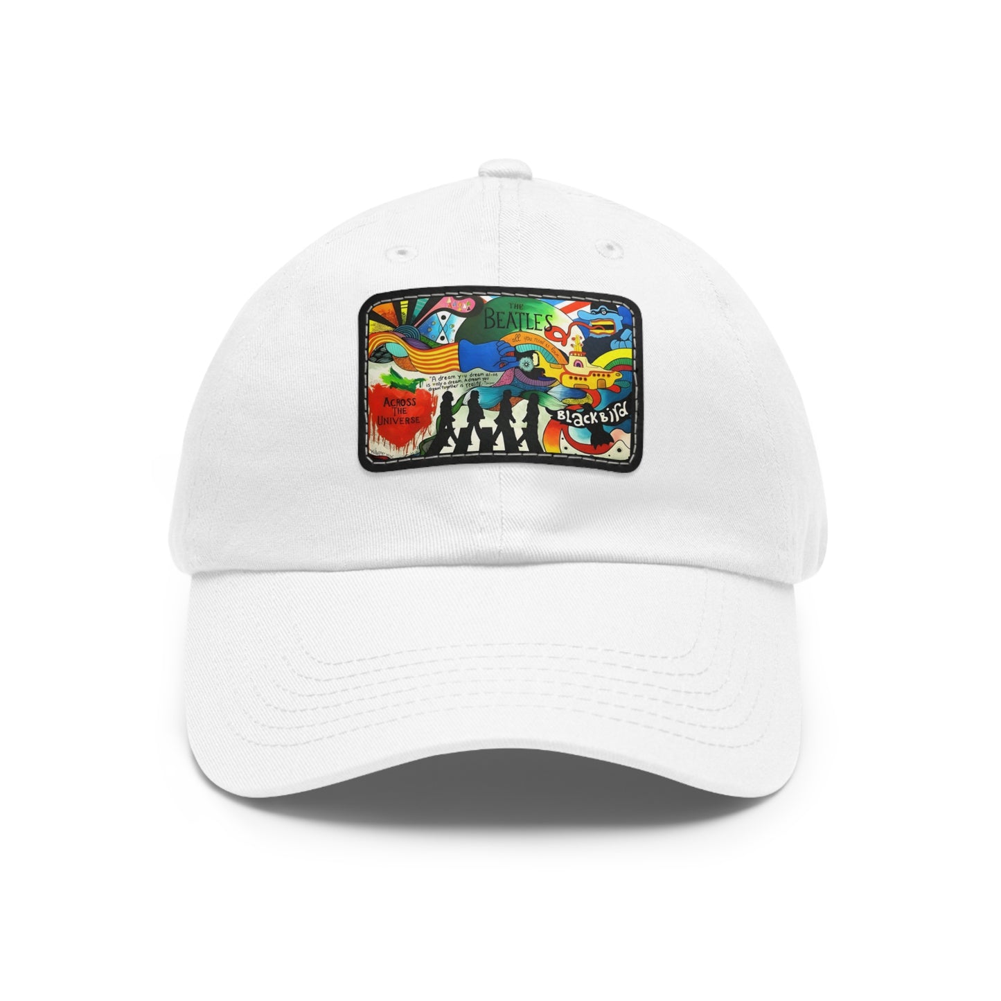 The Beatles Song Titles Leather Patch Dad Cap
