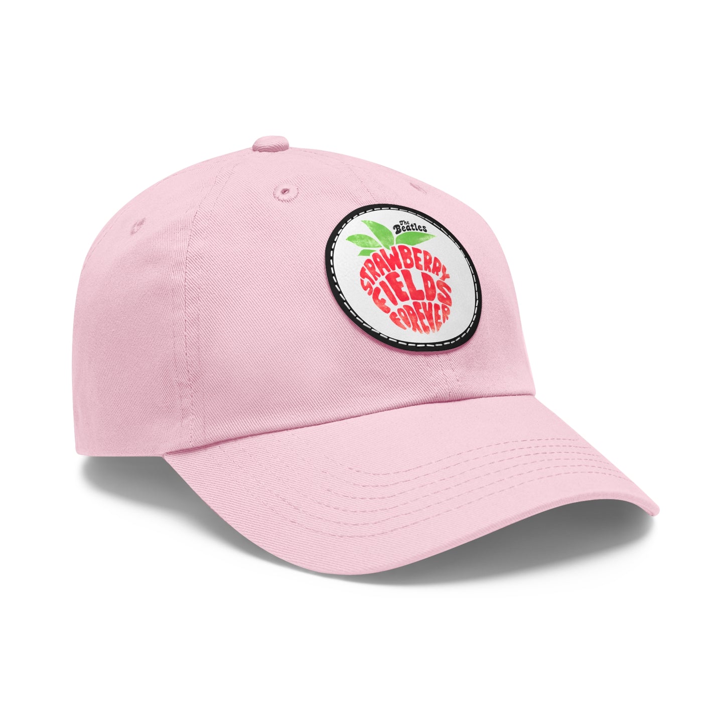 Beatles strawberry Fields Leather Patch Dad Cap
