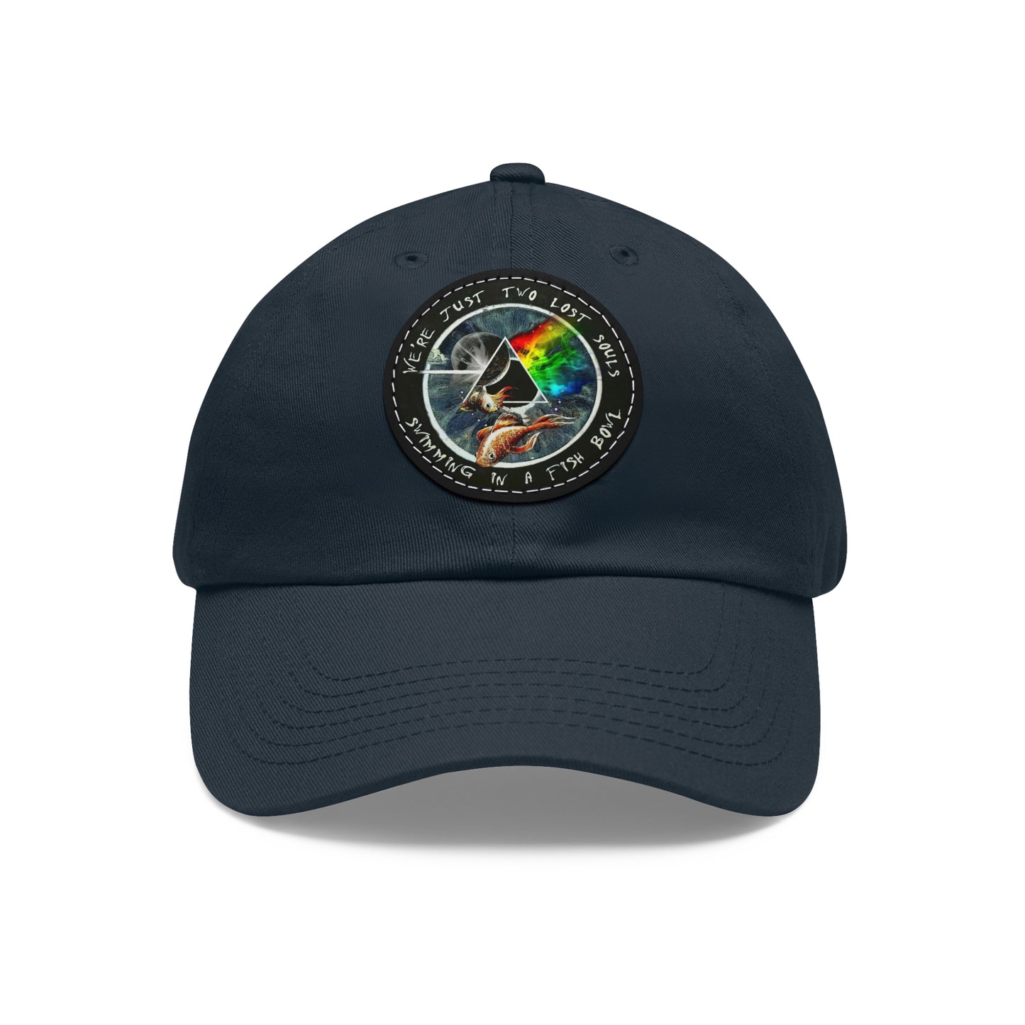 Pink Floyd Two lost Souls Swimming in a Fish Bowl Leather Patch Dad Cap
