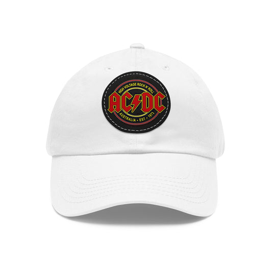 AC/DC Leather Patch Dad Cap