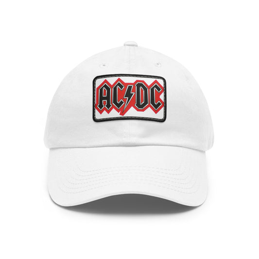 AC/DC Logo Leather Patch Dad Cap