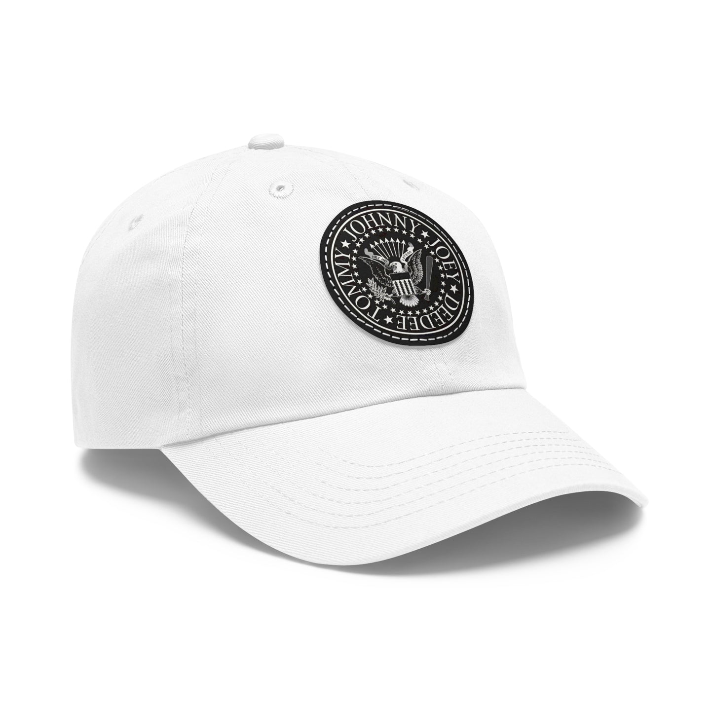 Ramones Logo Leather Patch Dad Cap