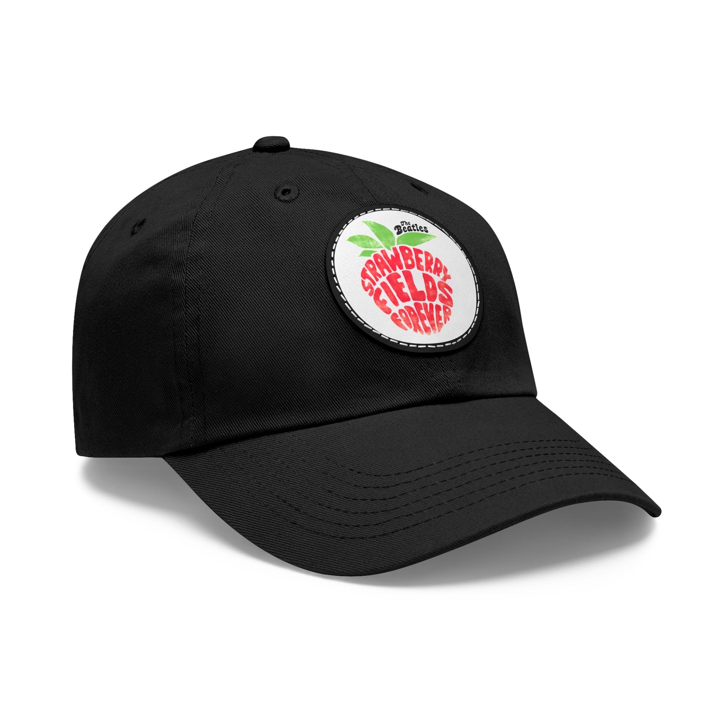 The Beatles Strawberry Fields Forever Baseball Cap - Vintage Strawberry Fields Beatles Cap - Beatles Ball Cap - Leather Patch Beatles Dad Cap