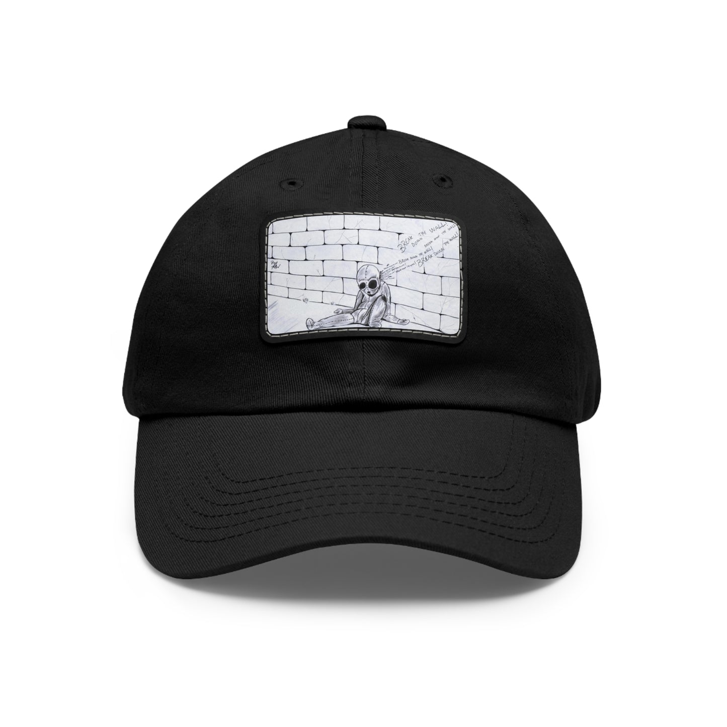 PINK FLOYD THE WALL BREAK DOWN THE WALL LEATHER PATCH BALL CAP