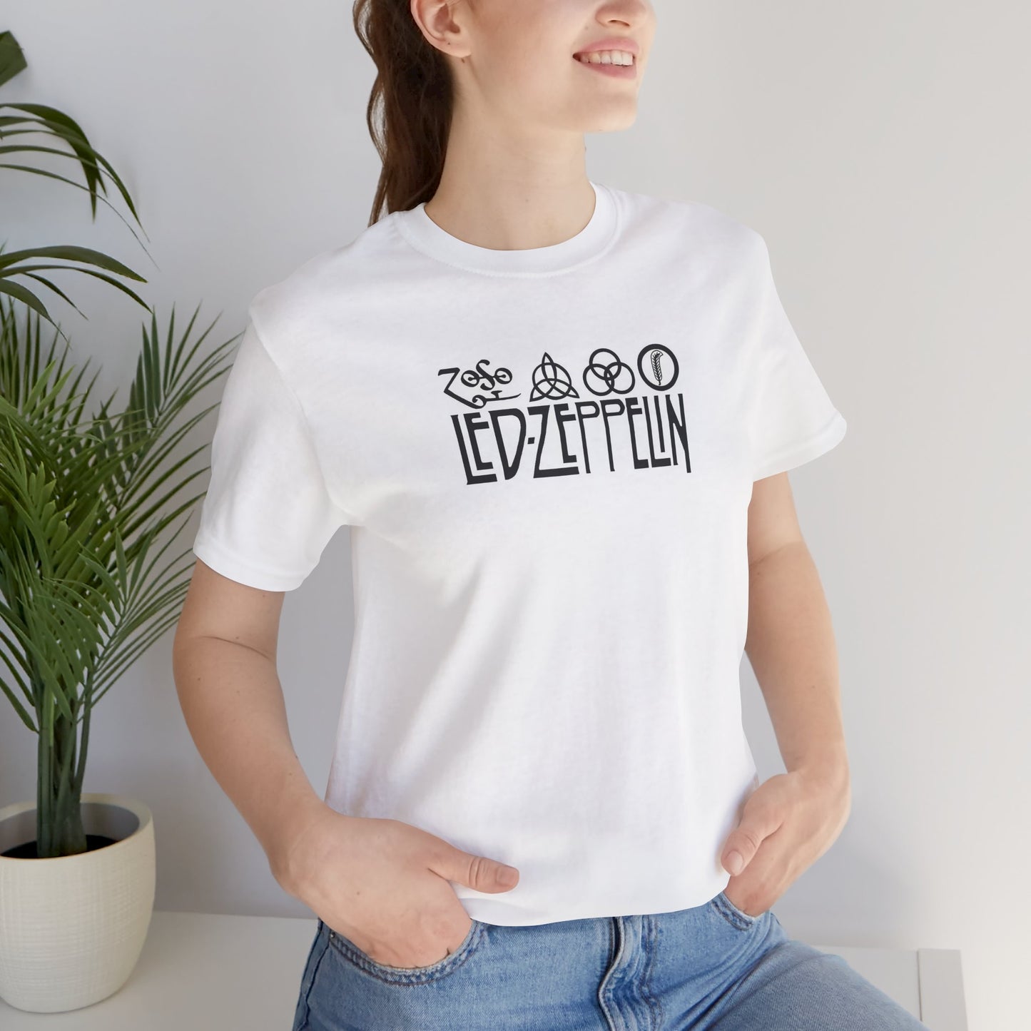 Led Zeppelin Logo Cotton T shirt - Led Zeppelin Shirt - Led Zep Shirt Unisex Led Zep Gift - Led Zep Zoso Symbols Tee