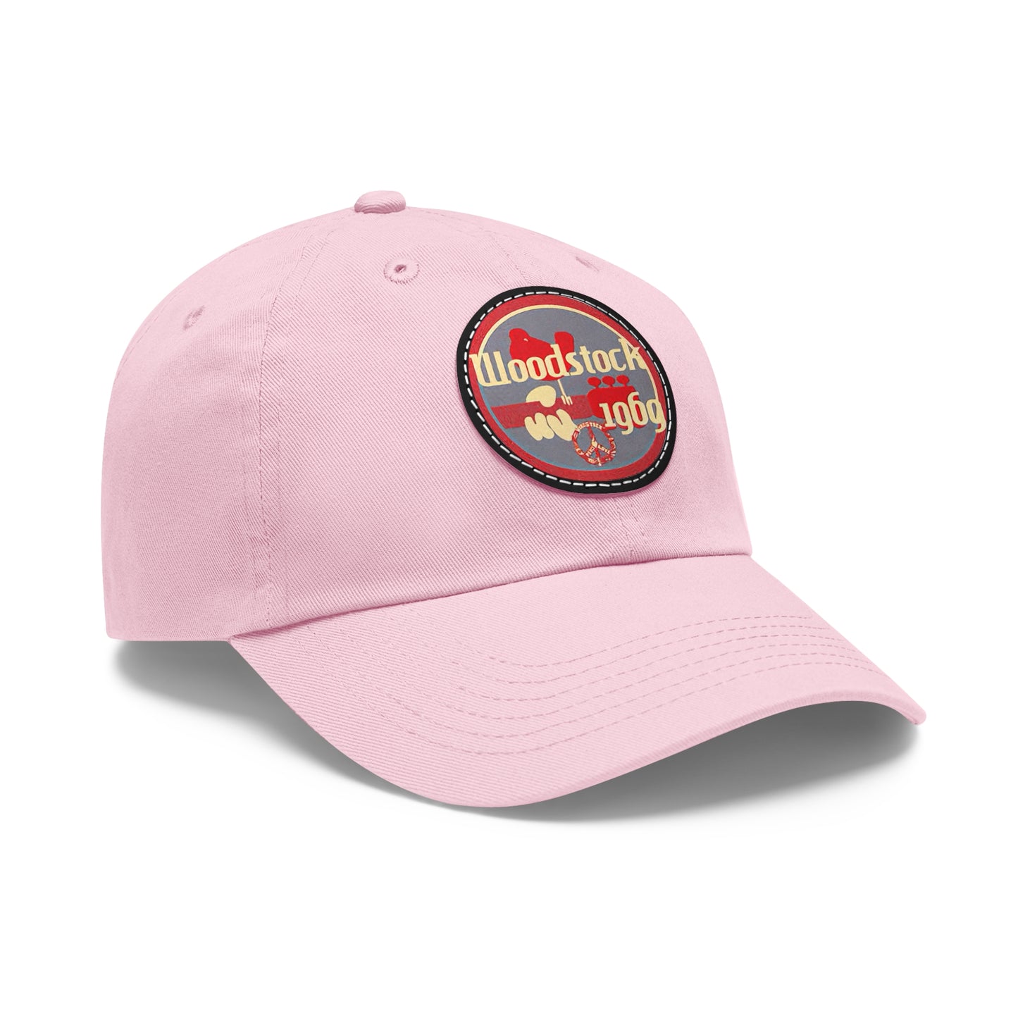 Woodstock 1969 Leather Patch Dad Cap