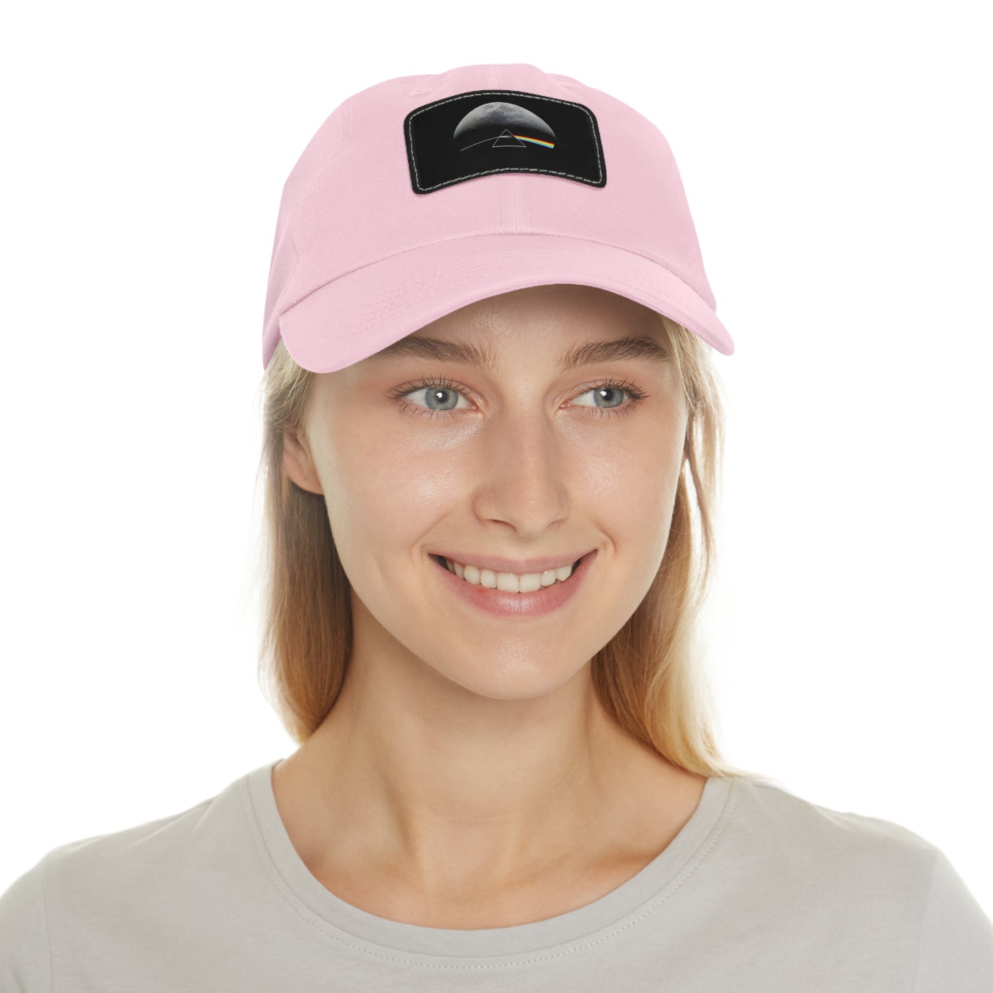 Rare Pink Floyd Dark Side of the Moon Baseball Cap - DSOTM Pink Floyd Ball Cap - Pink Floyd dark Side of the Moon Leather Patch Dad Cap