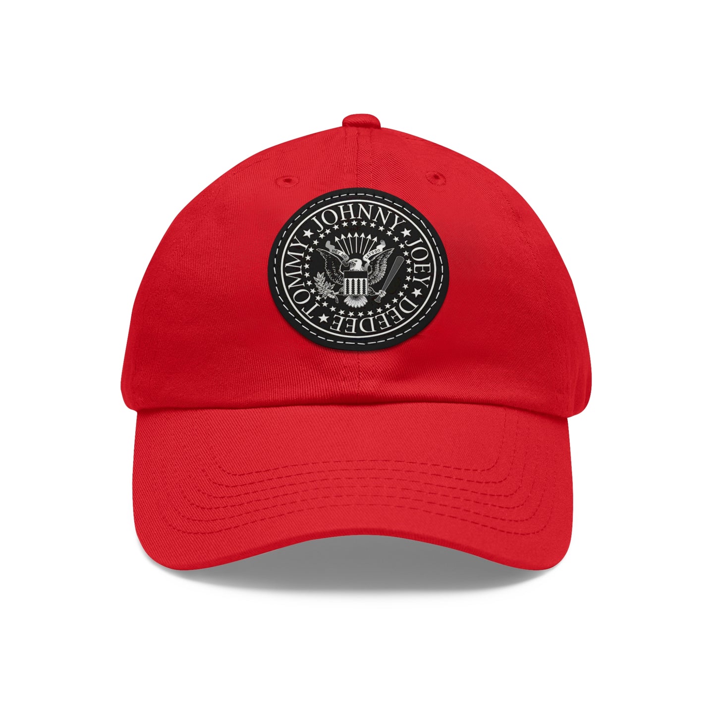Ramones Logo Leather Patch Dad Cap