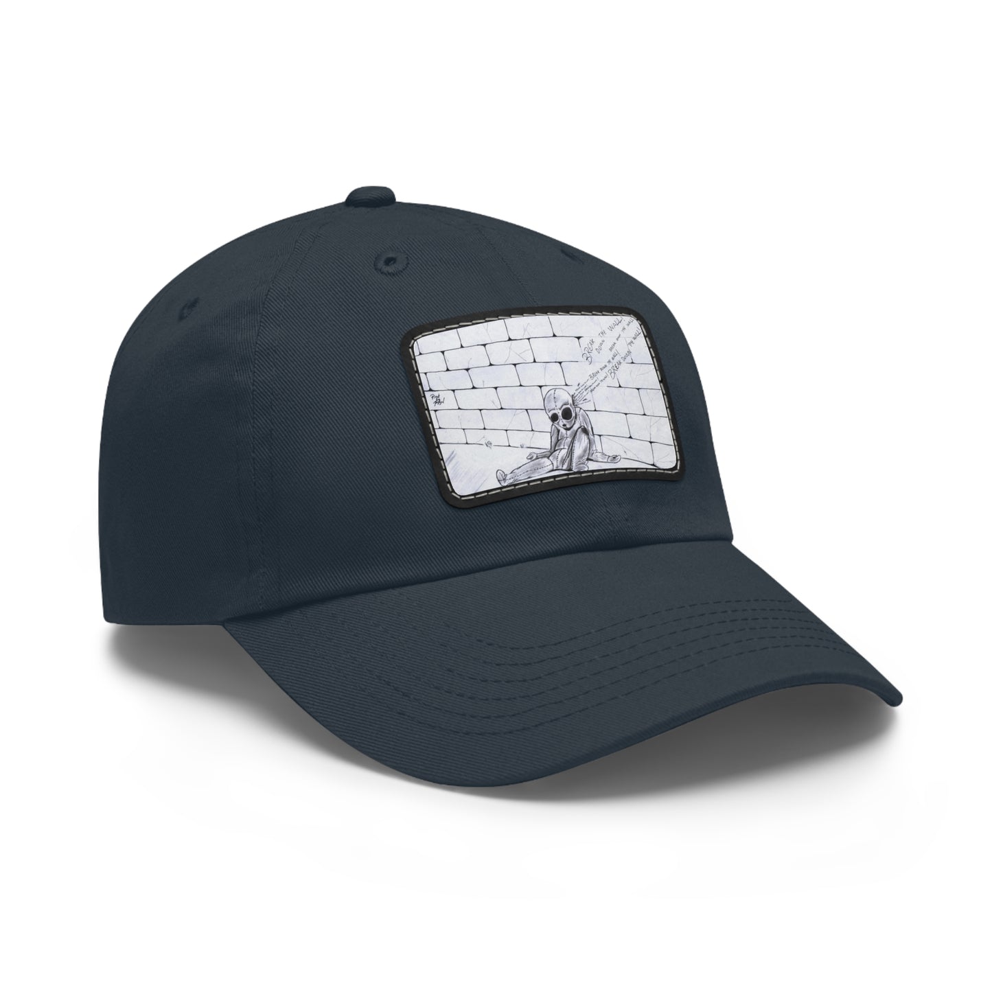 PINK FLOYD THE WALL BREAK DOWN THE WALL LEATHER PATCH BALL CAP
