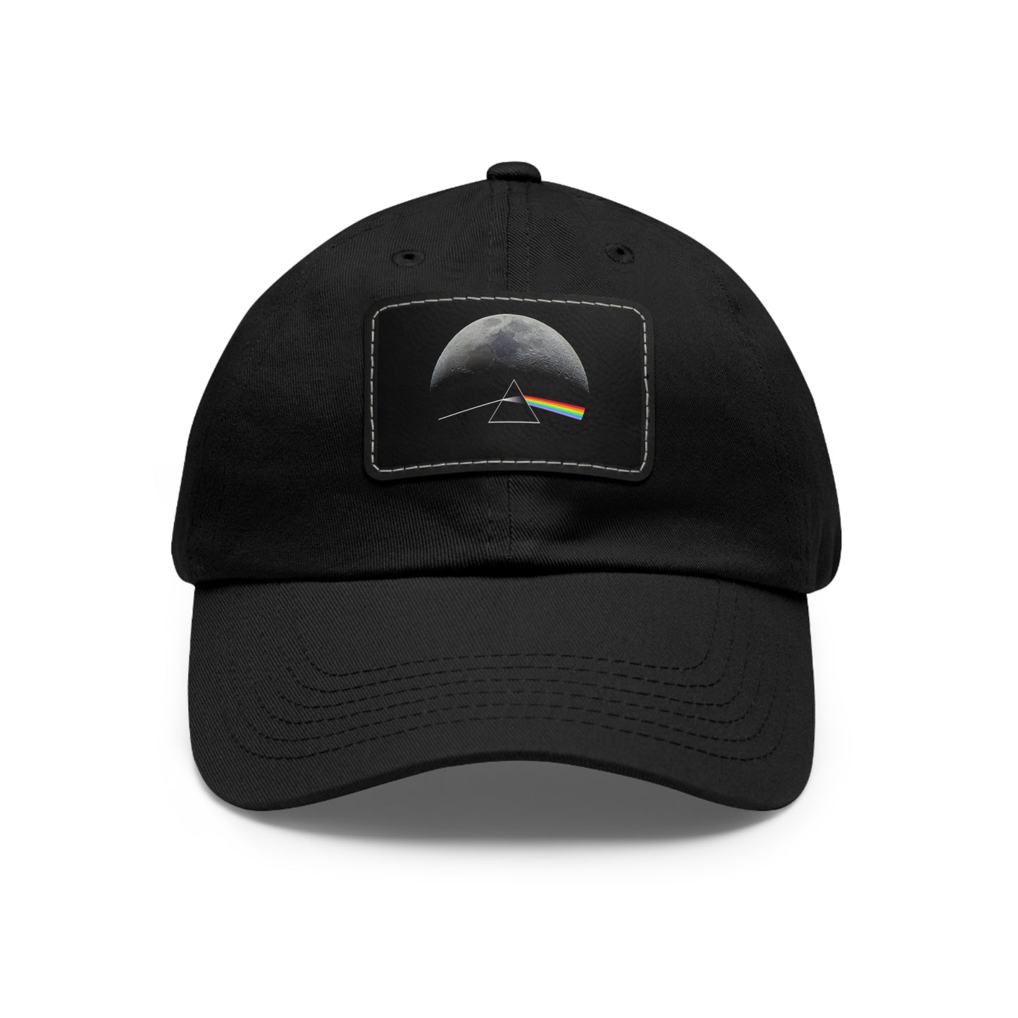 Rare Pink Floyd Dark Side of the Moon Baseball Cap - DSOTM Pink Floyd Ball Cap - Pink Floyd dark Side of the Moon Leather Patch Dad Cap