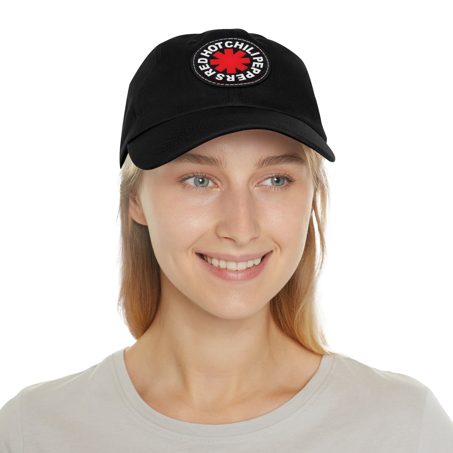 Red Hot Chili Peppers Logo Baseball Cap - Unisex RHCP Dad Cap - Leather Patch Red Hot Chili Peppers Ball Cap - RHCP Gift