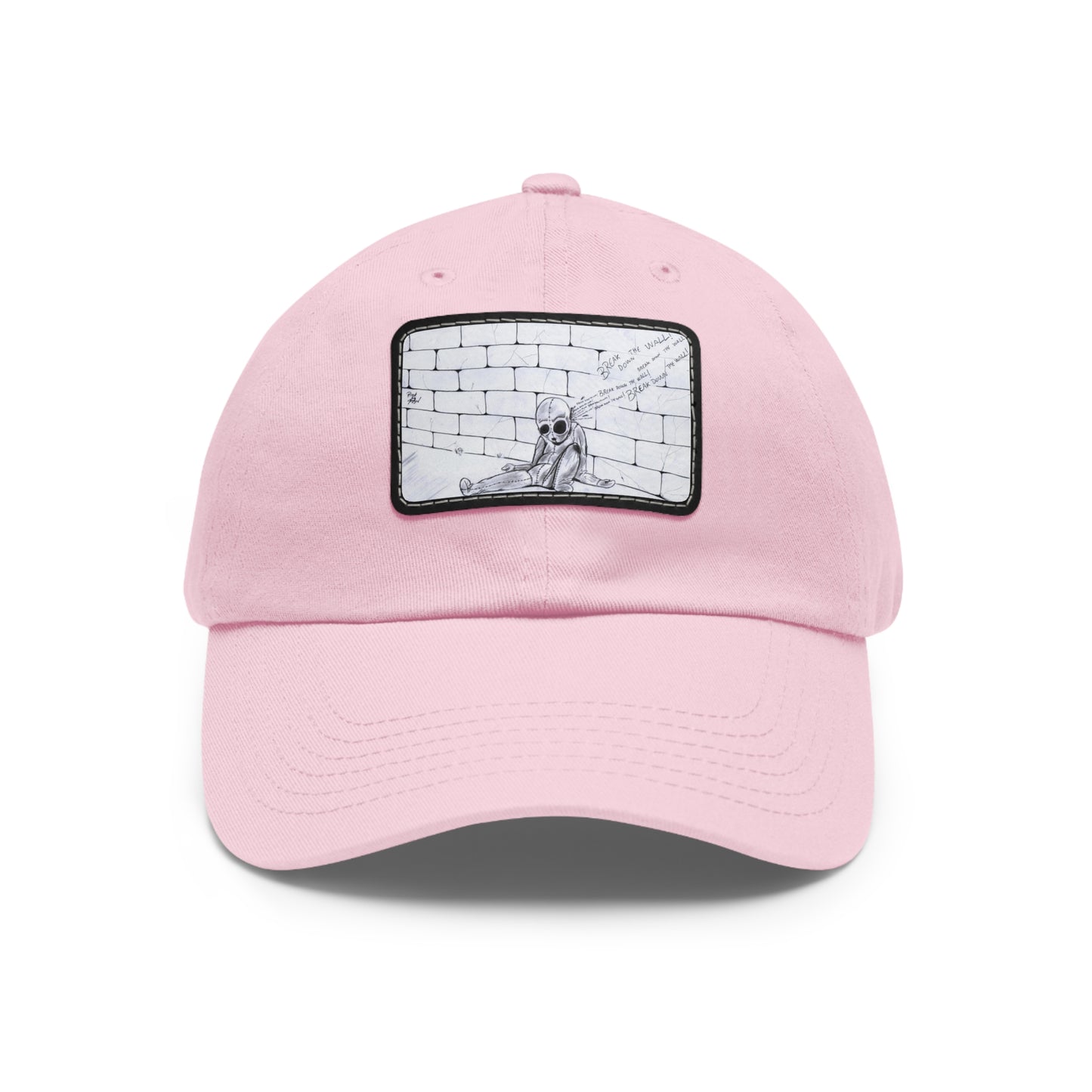 PINK FLOYD THE WALL BREAK DOWN THE WALL LEATHER PATCH BALL CAP