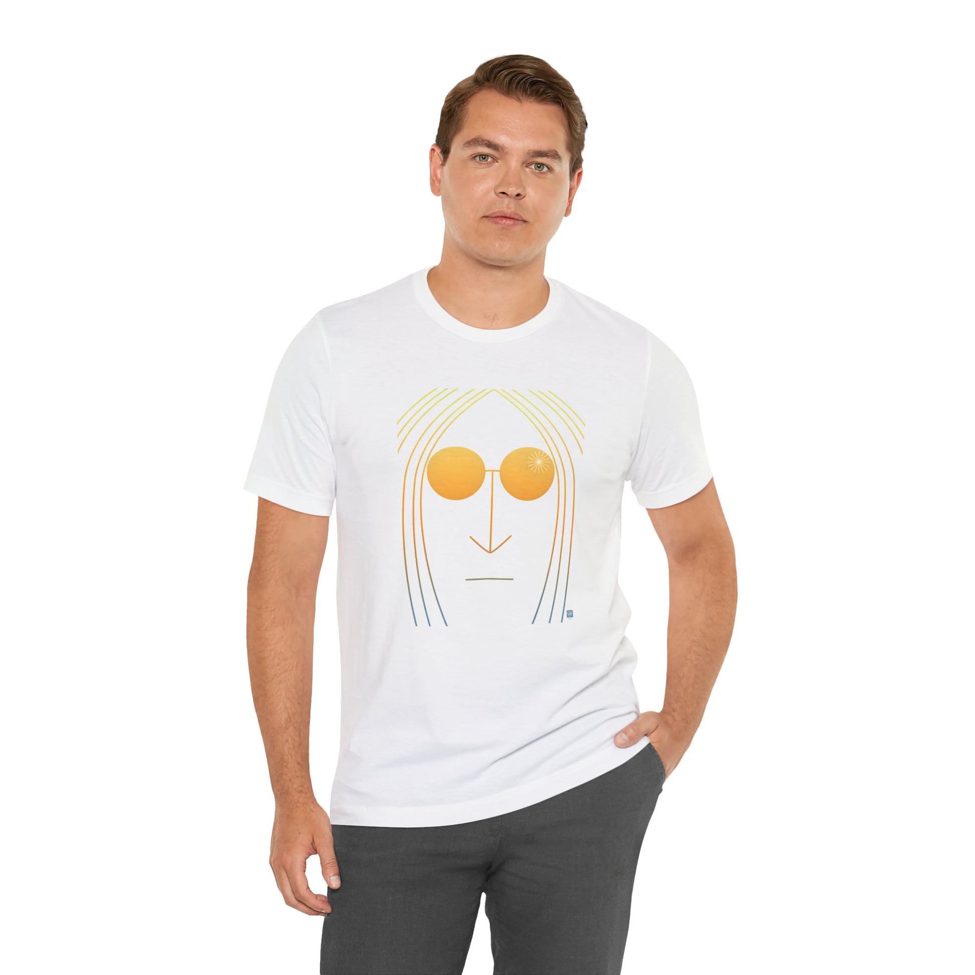 John Lennon Portrait White Cotton T-shirt