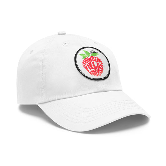 Beatles strawberry Fields Leather Patch Dad Cap