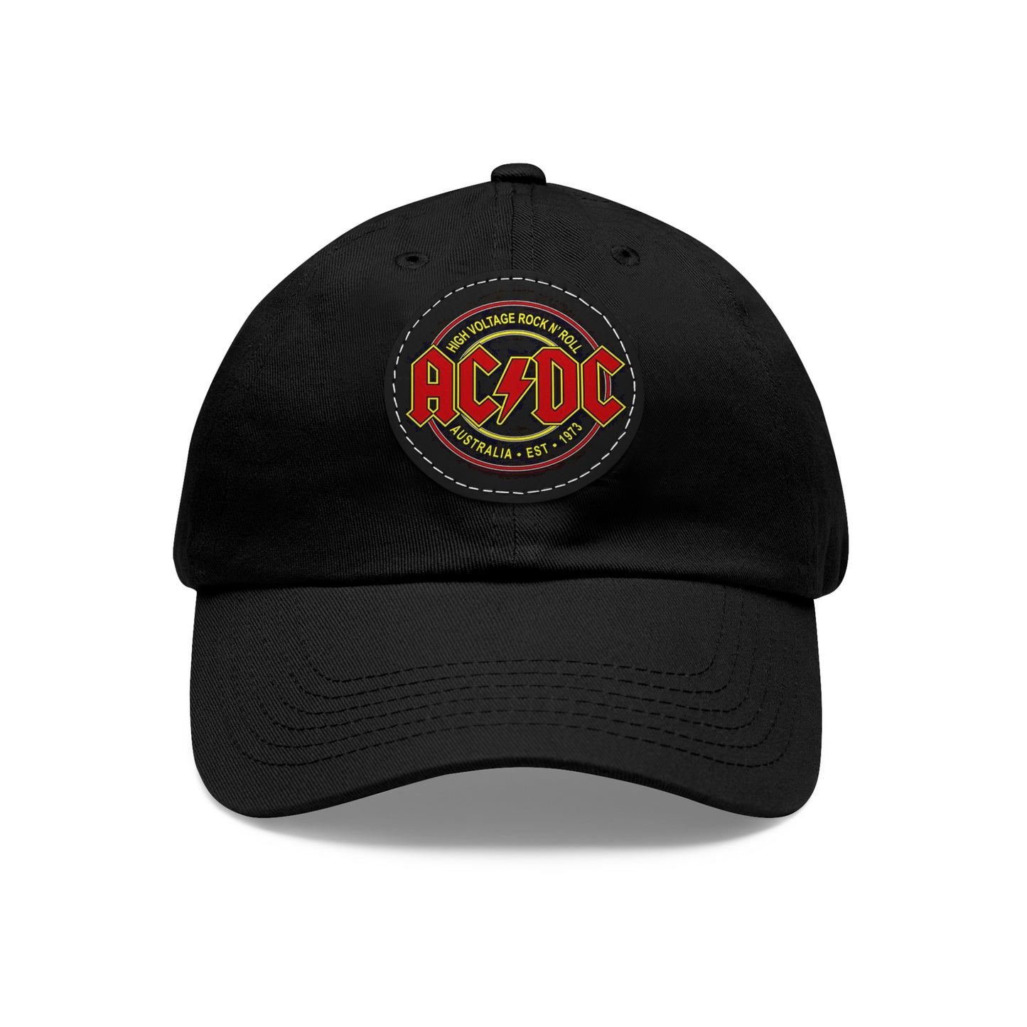 AC/DC Leather Patch Dad Cap