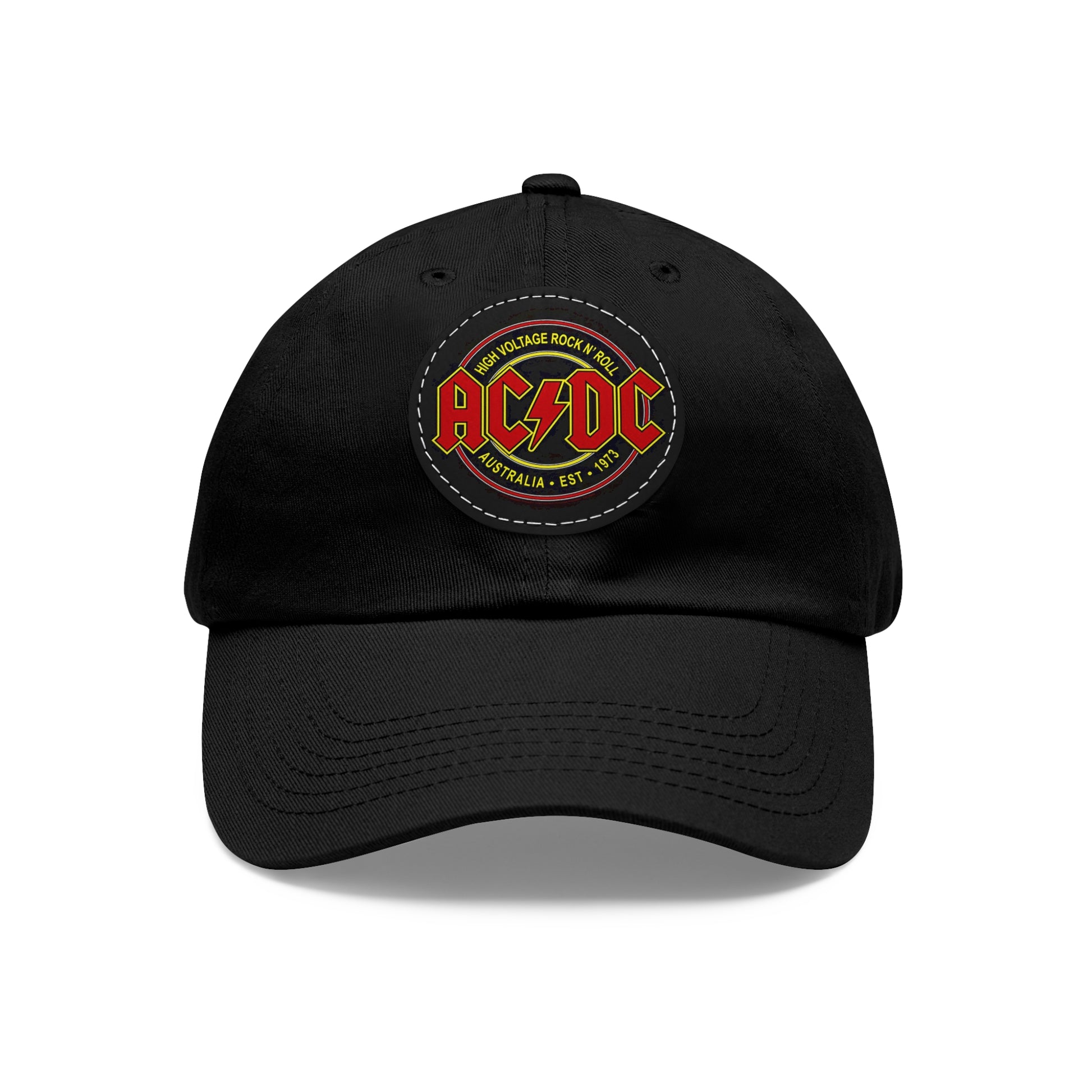 AC/DC Leather Patch Dad Cap