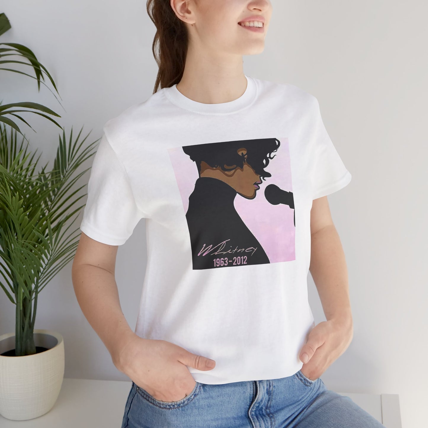Whitney Houston White Cotton Tee
