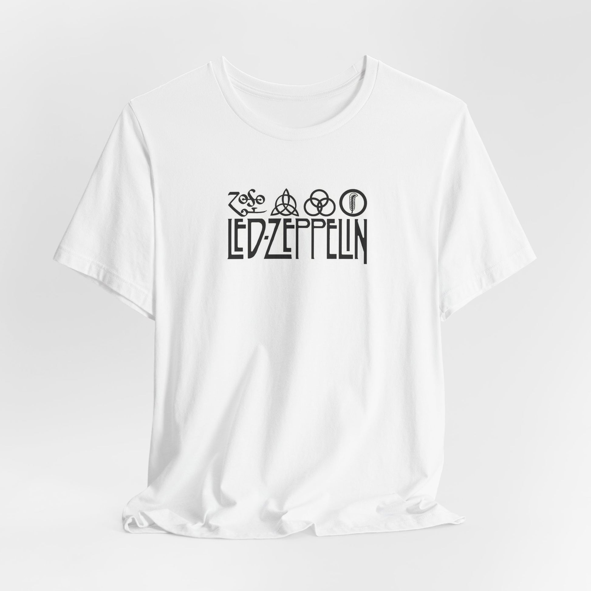 Led Zeppelin White Cotton Symbols Zoso T-shirt