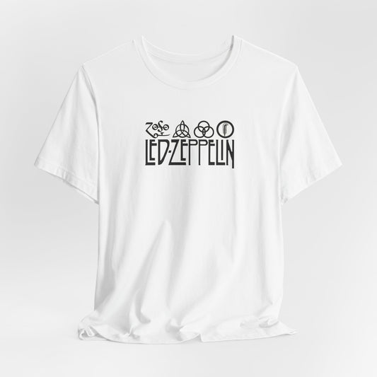 Led Zeppelin White Cotton Symbols Zoso T-shirt