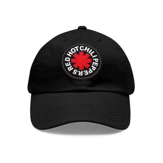 Red Hot Chili Peppers Logo Leather Patch Dad Cap 