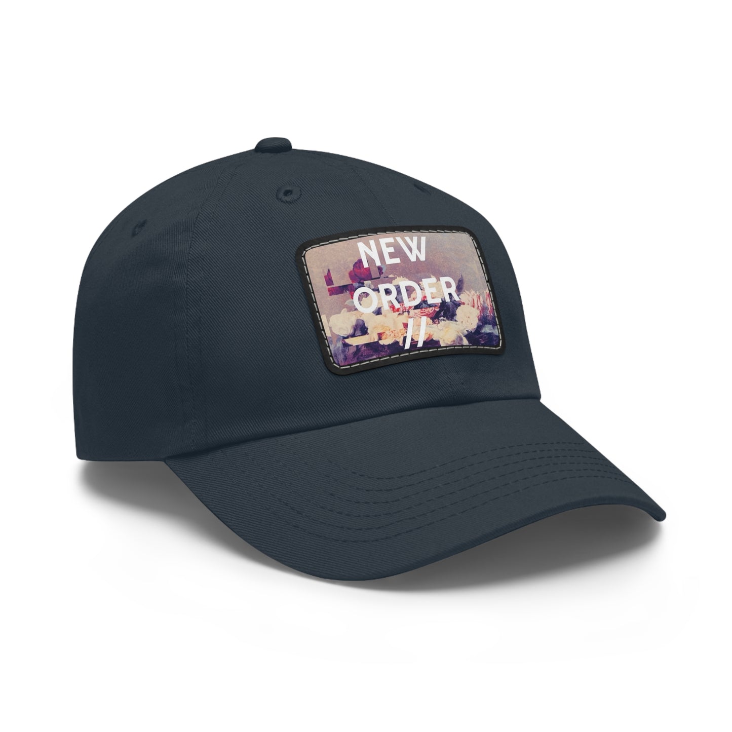 New Order Leather Patch Dad Cap