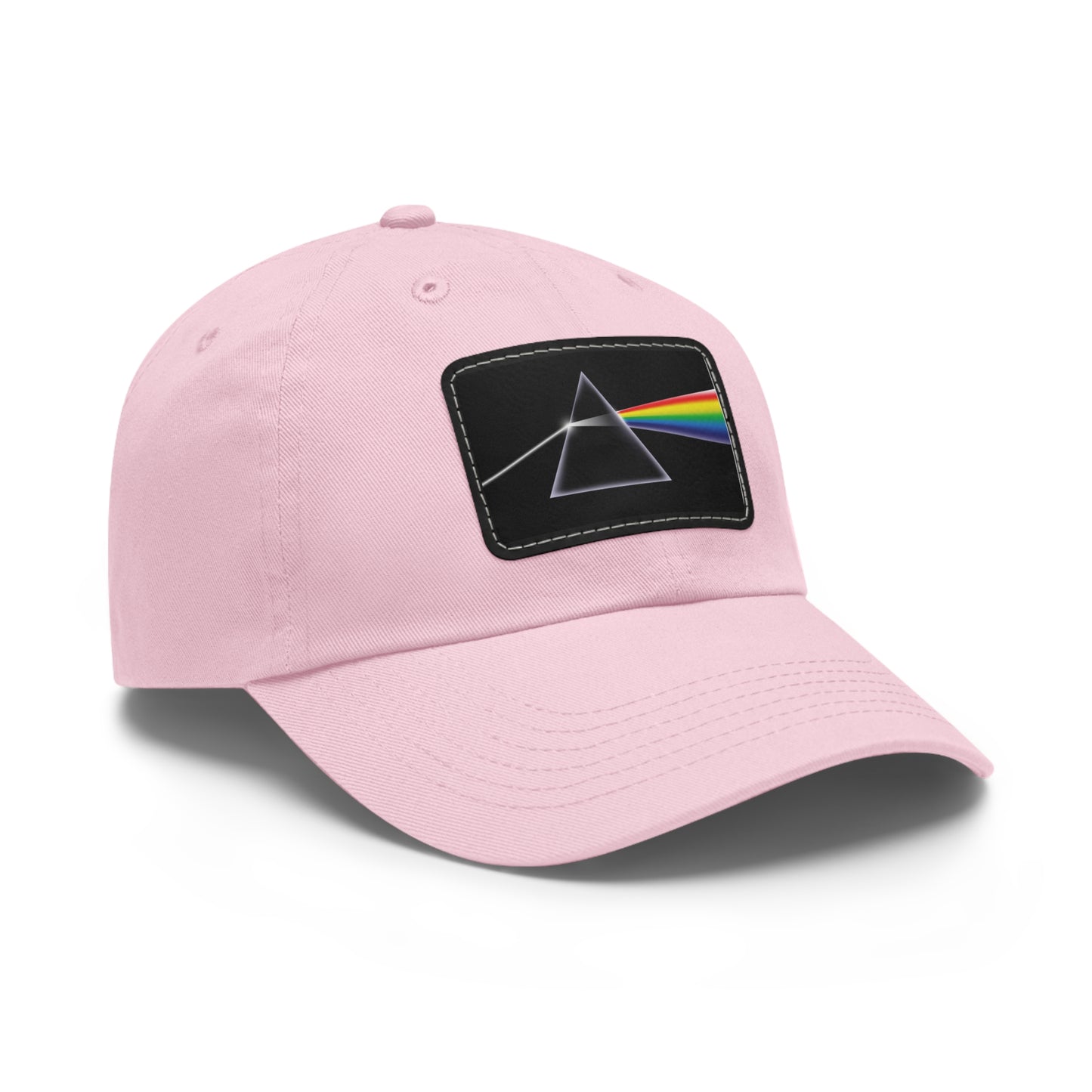 Iconic Pink Floyd Dark Side of the Moon Baseball Cap - Pink Floyd Dark Side of the Moon Cap - Leather Patch DSOTM Pink Floyd Dad Cap