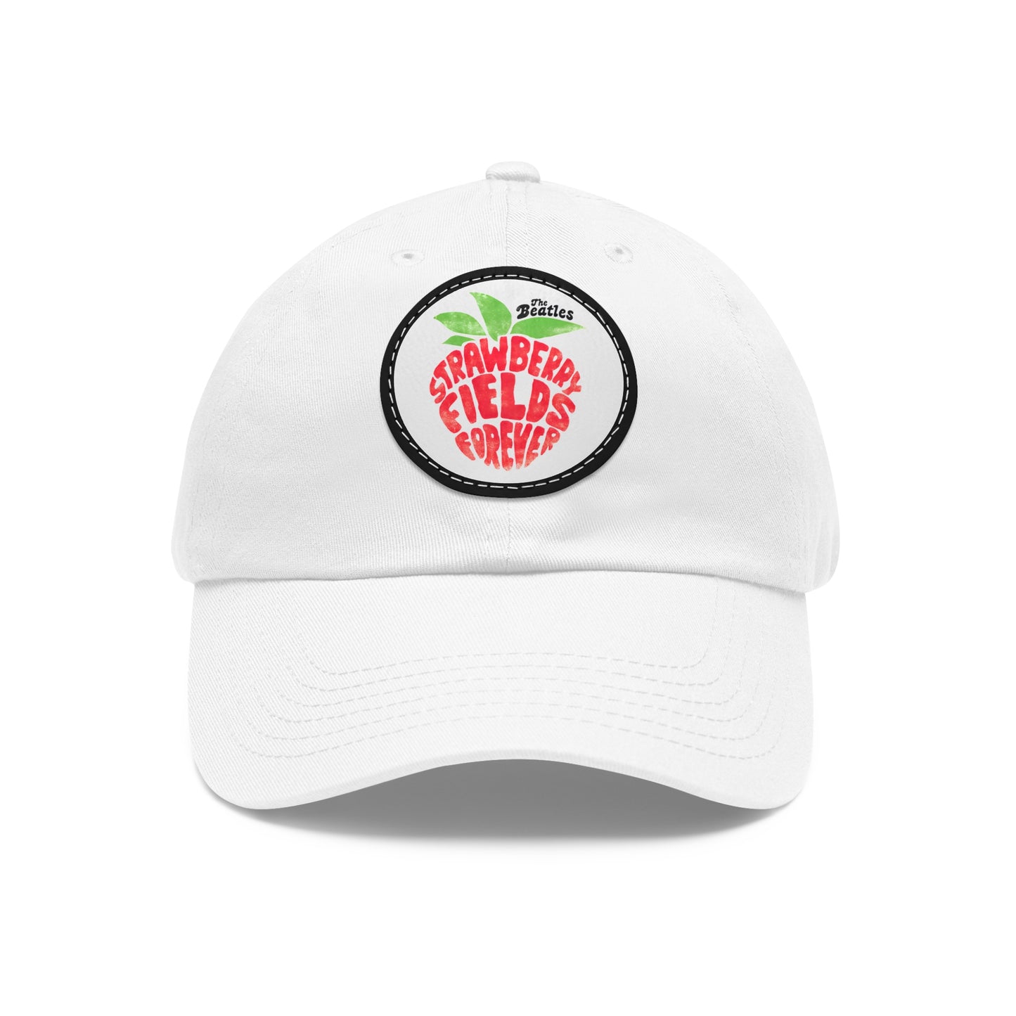 Beatles strawberry Fields Leather Patch Dad Cap