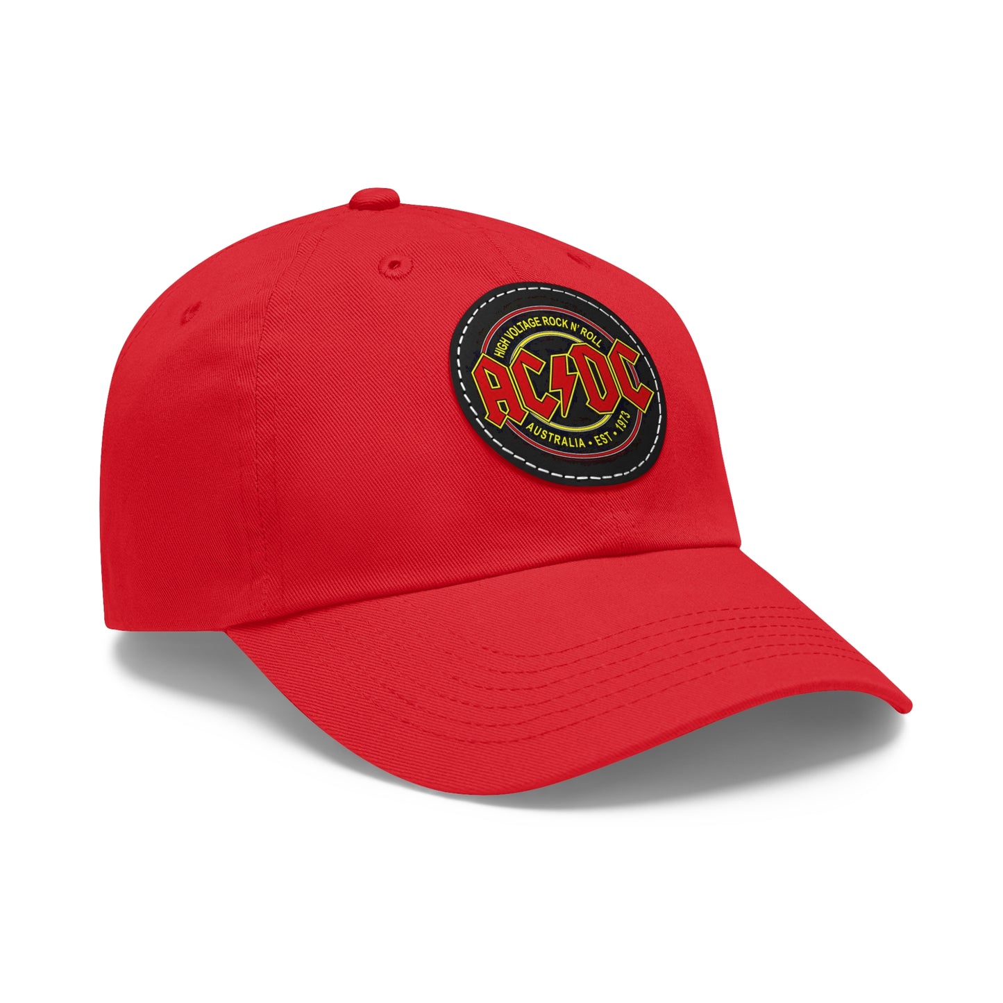 AC/DC Leather Patch Dad Cap