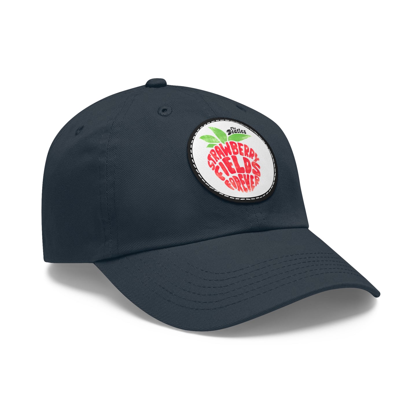 Beatles strawberry Fields Leather Patch Dad Cap
